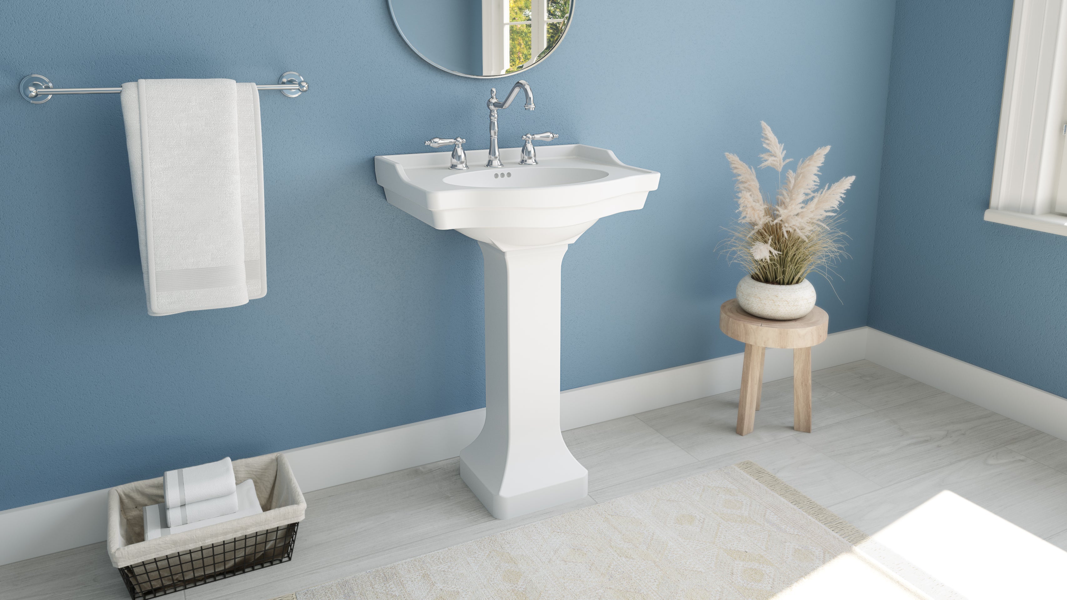 Nile 24 Inch Vitreous China Pedestal Sink