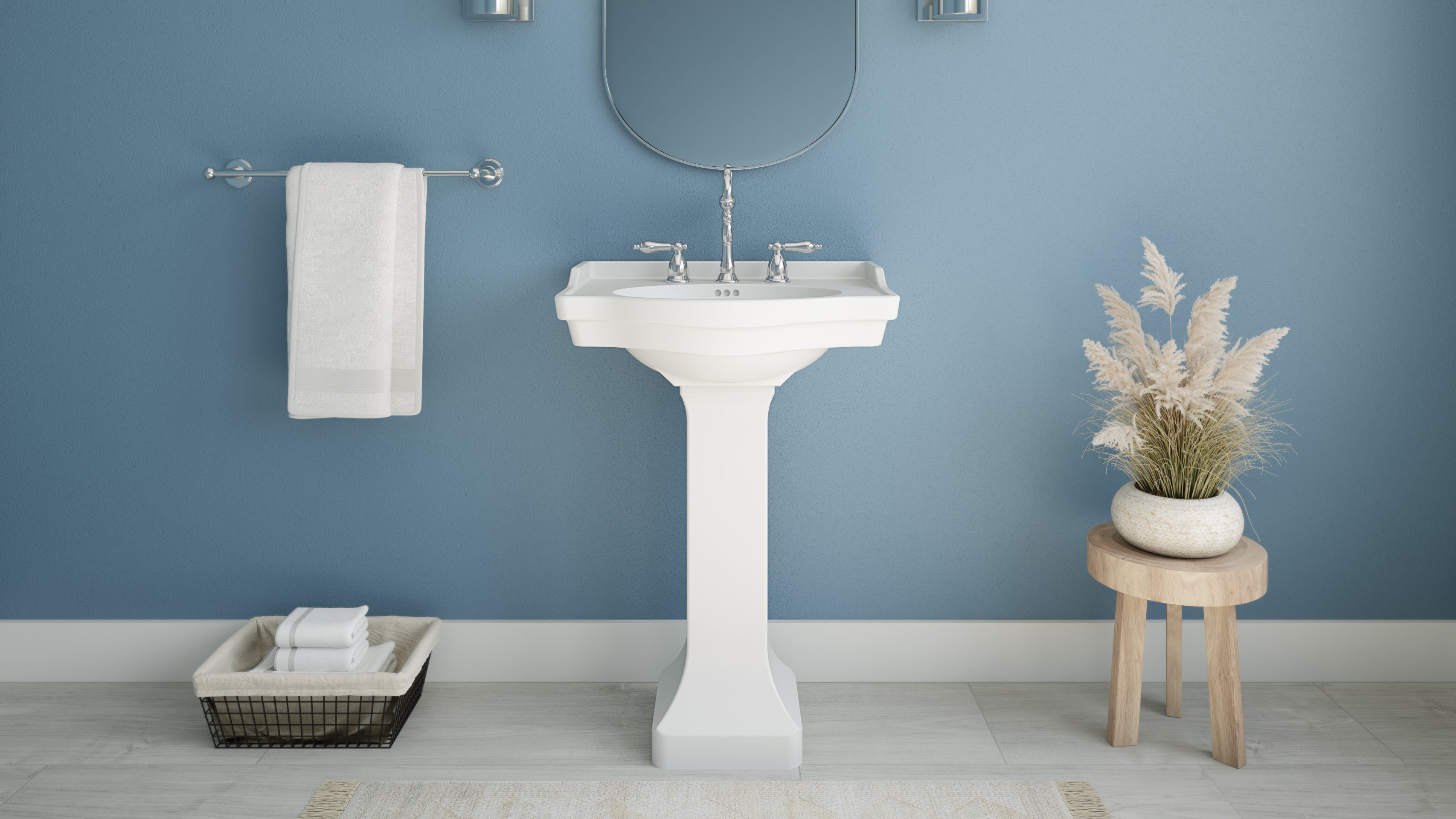 Nile 24 Inch Vitreous China Pedestal Sink