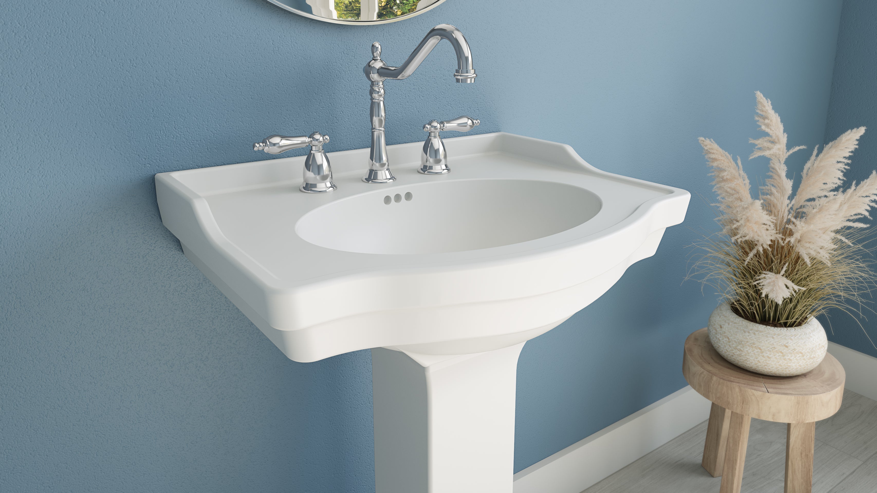 Nile 24 Inch Vitreous China Pedestal Sink