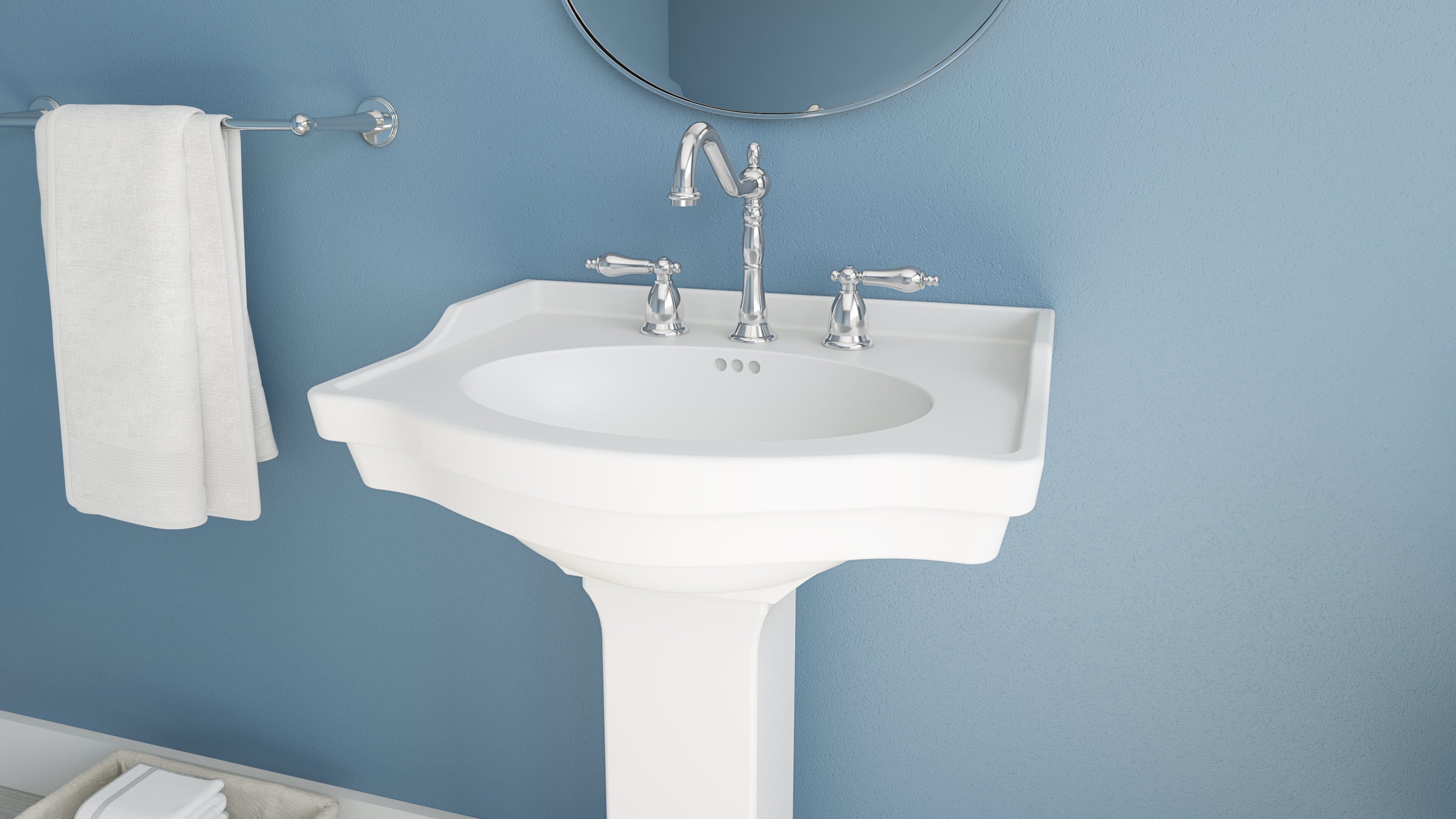 Nile 24 Inch Vitreous China Pedestal Sink