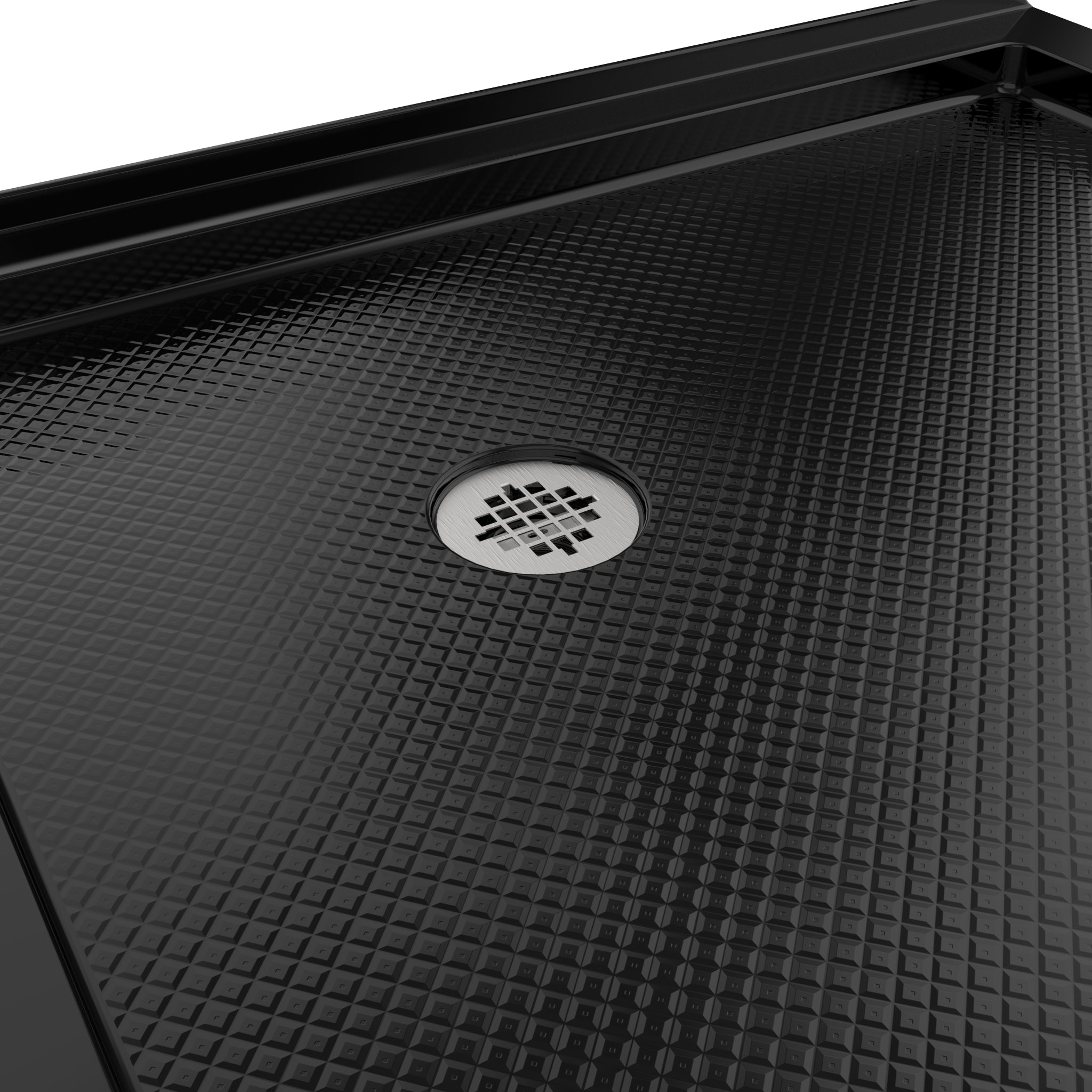 DreamLine SlimLine 36" D x 36" W x 2 3/4" H Neo-Angle Shower Base & 2" Corner Round Drain