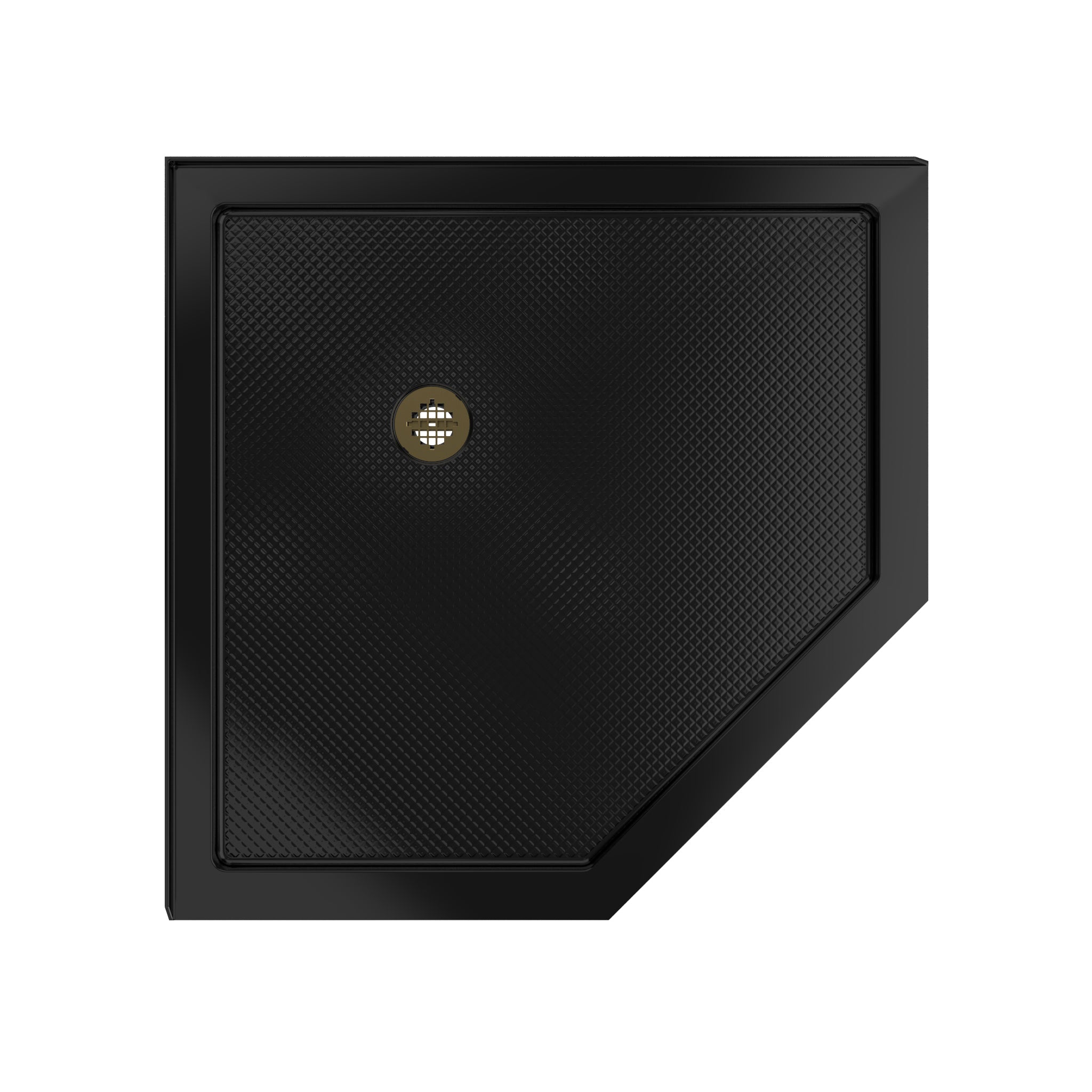 DreamLine SlimLine 36" D x 36" W x 2 3/4" H Neo-Angle Shower Base & 2" Corner Round Drain