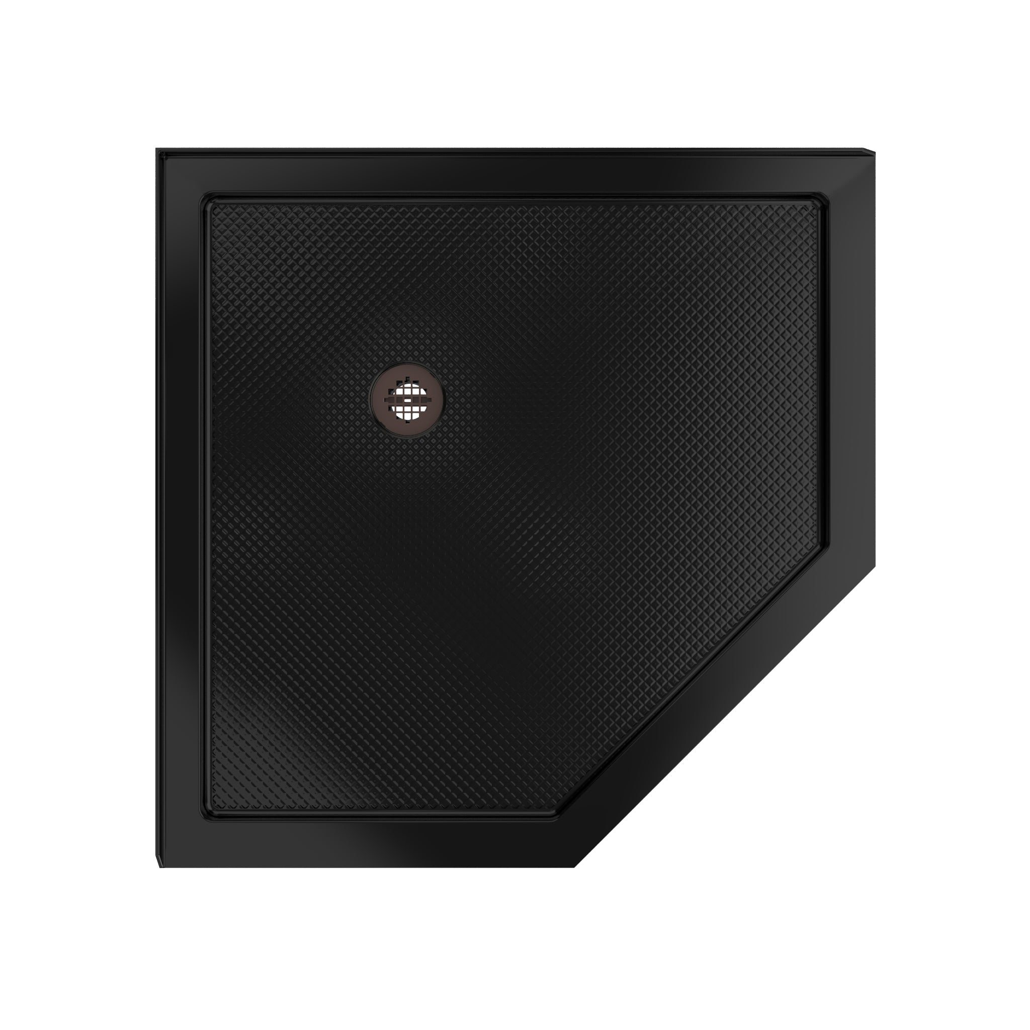 DreamLine SlimLine 36" D x 36" W x 2 3/4" H Neo-Angle Shower Base & 2" Corner Round Drain