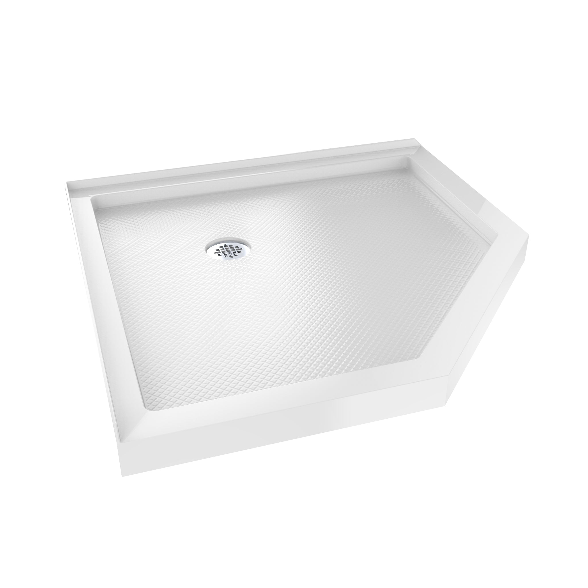 DreamLine SlimLine 36" D x 36" W x 2 3/4" H Neo-Angle Shower Base & 2" Corner Round Drain