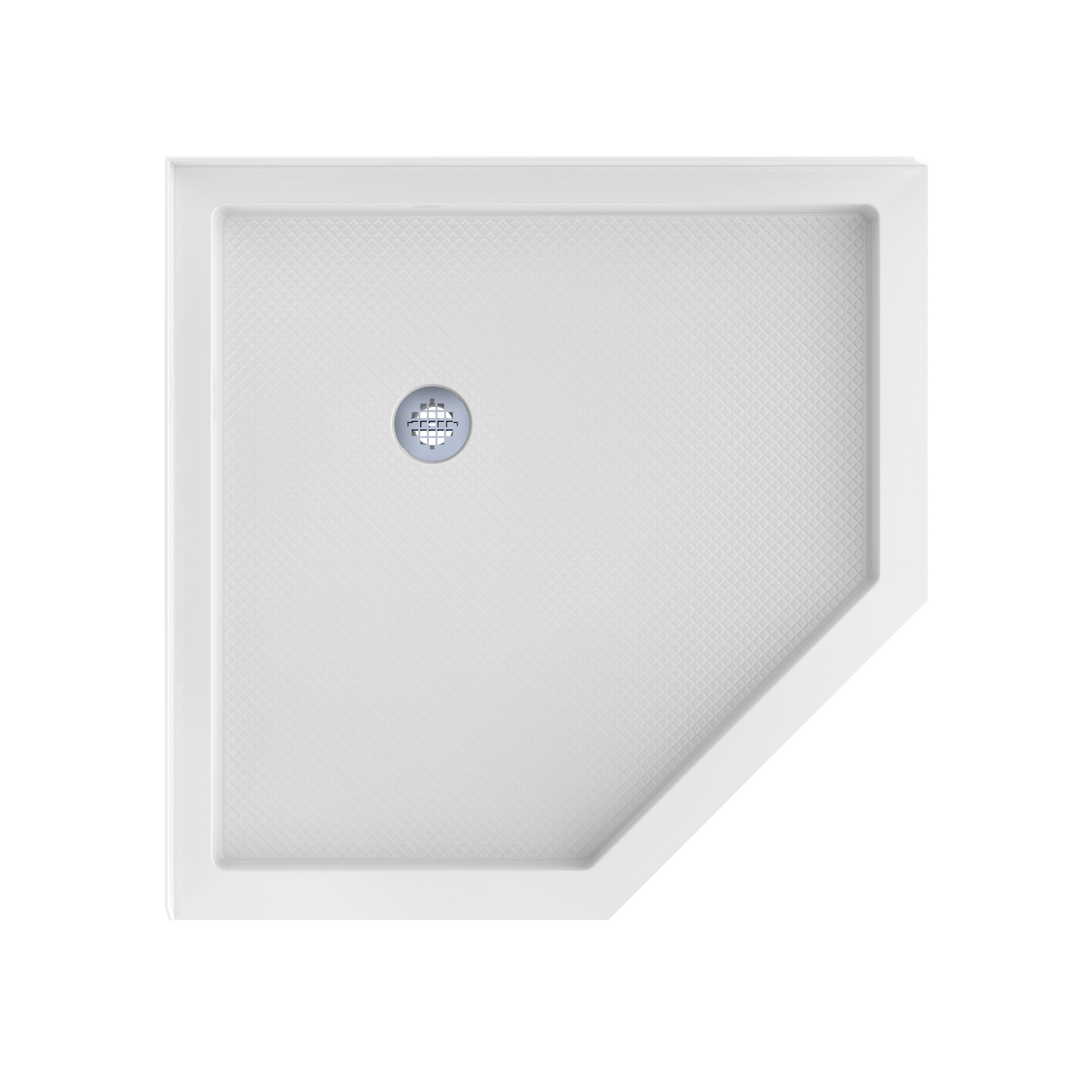 DreamLine SlimLine 36" D x 36" W x 2 3/4" H Neo-Angle Shower Base & 2" Corner Round Drain