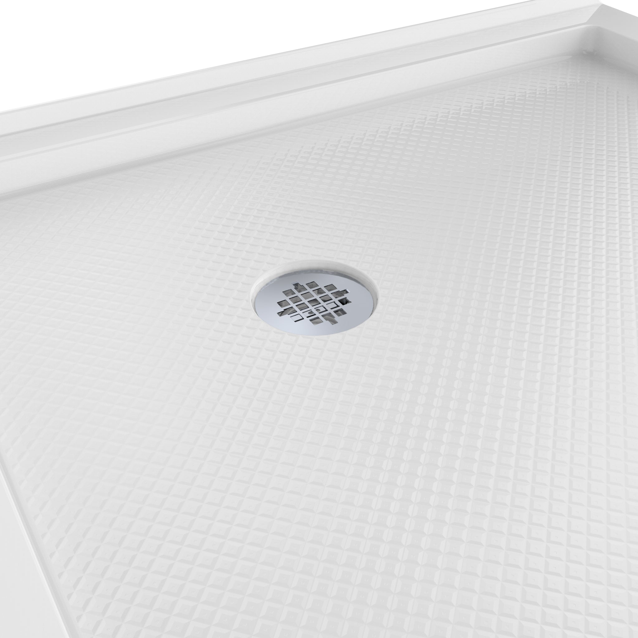 DreamLine SlimLine 36" D x 36" W x 2 3/4" H Neo-Angle Shower Base & 2" Corner Round Drain