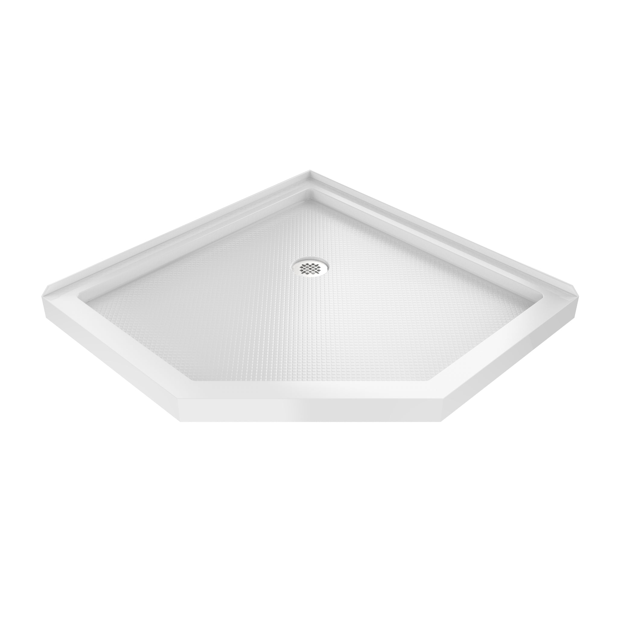DreamLine SlimLine 36" D x 36" W x 2 3/4" H Neo-Angle Shower Base & 2" Corner Round Drain