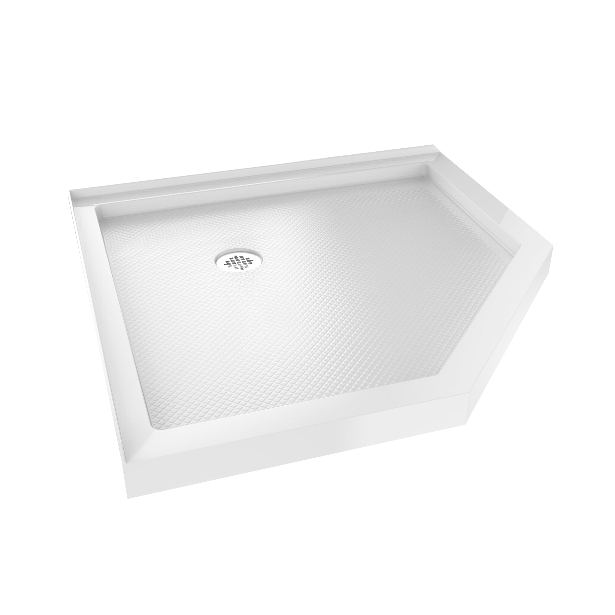 DreamLine SlimLine 36" D x 36" W x 2 3/4" H Neo-Angle Shower Base & 2" Corner Round Drain