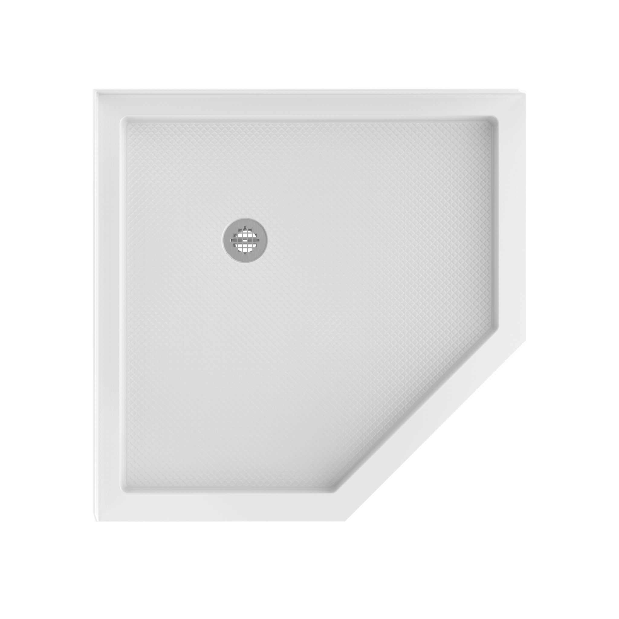 DreamLine SlimLine 36" D x 36" W x 2 3/4" H Neo-Angle Shower Base & 2" Corner Round Drain