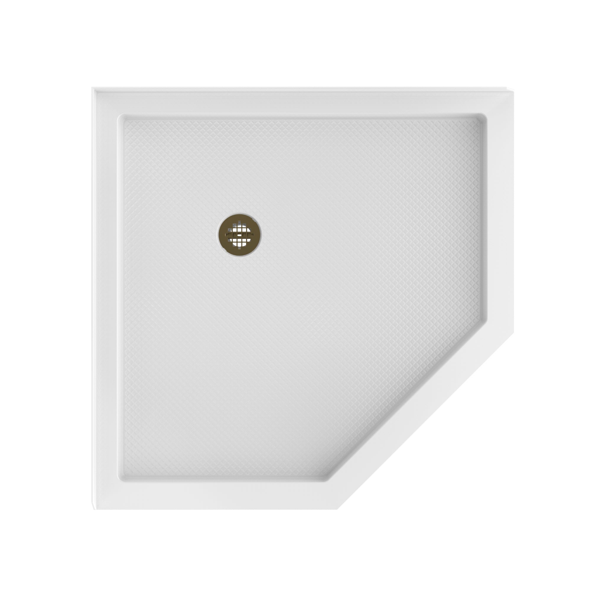 DreamLine SlimLine 36" D x 36" W x 2 3/4" H Neo-Angle Shower Base & 2" Corner Round Drain