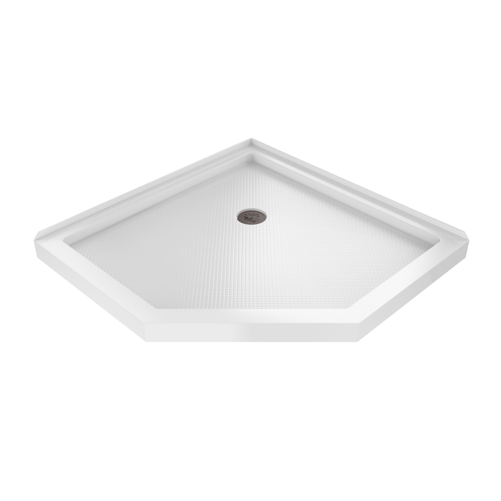 DreamLine SlimLine 36" D x 36" W x 2 3/4" H Neo-Angle Shower Base & 2" Corner Round Drain
