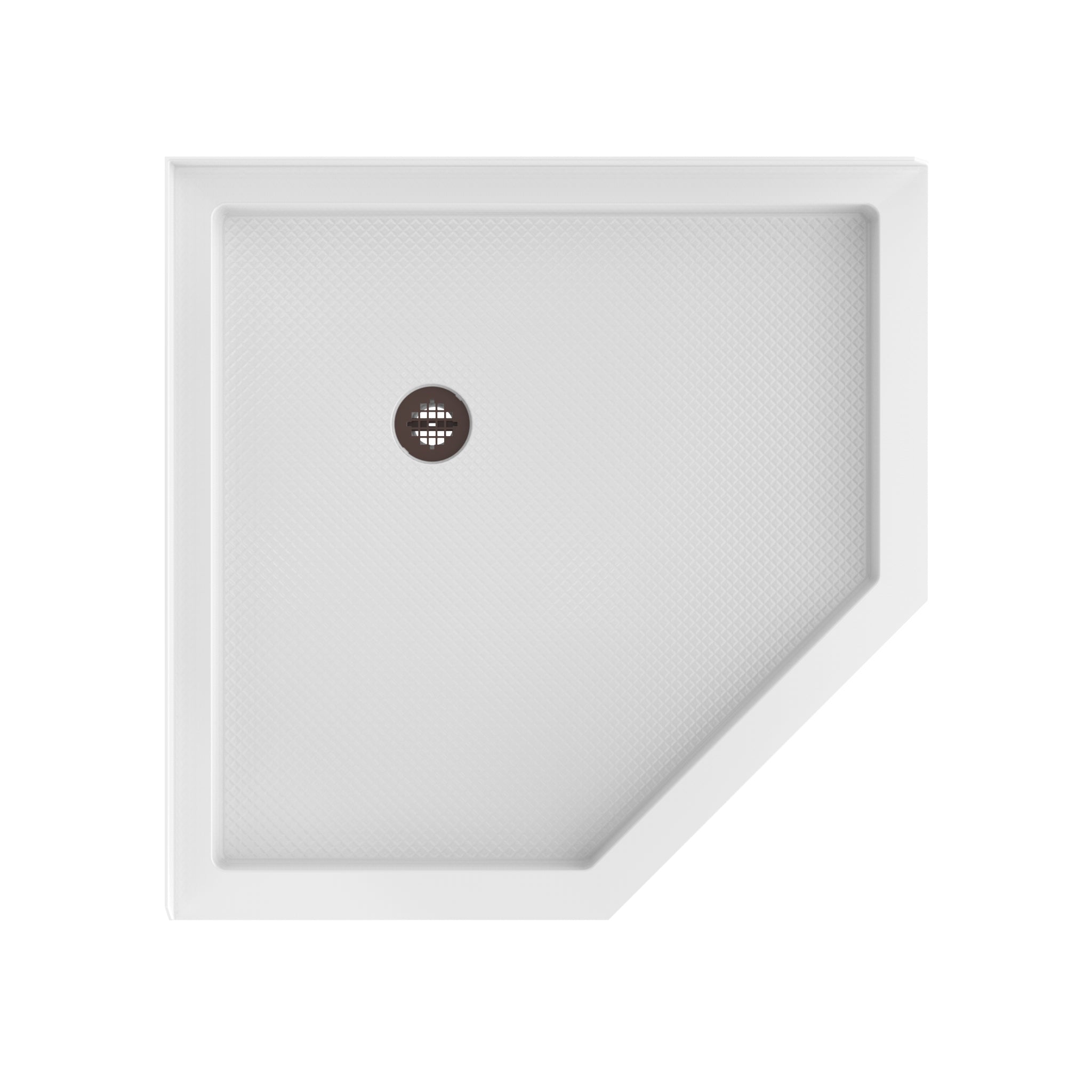 DreamLine SlimLine 36" D x 36" W x 2 3/4" H Neo-Angle Shower Base & 2" Corner Round Drain