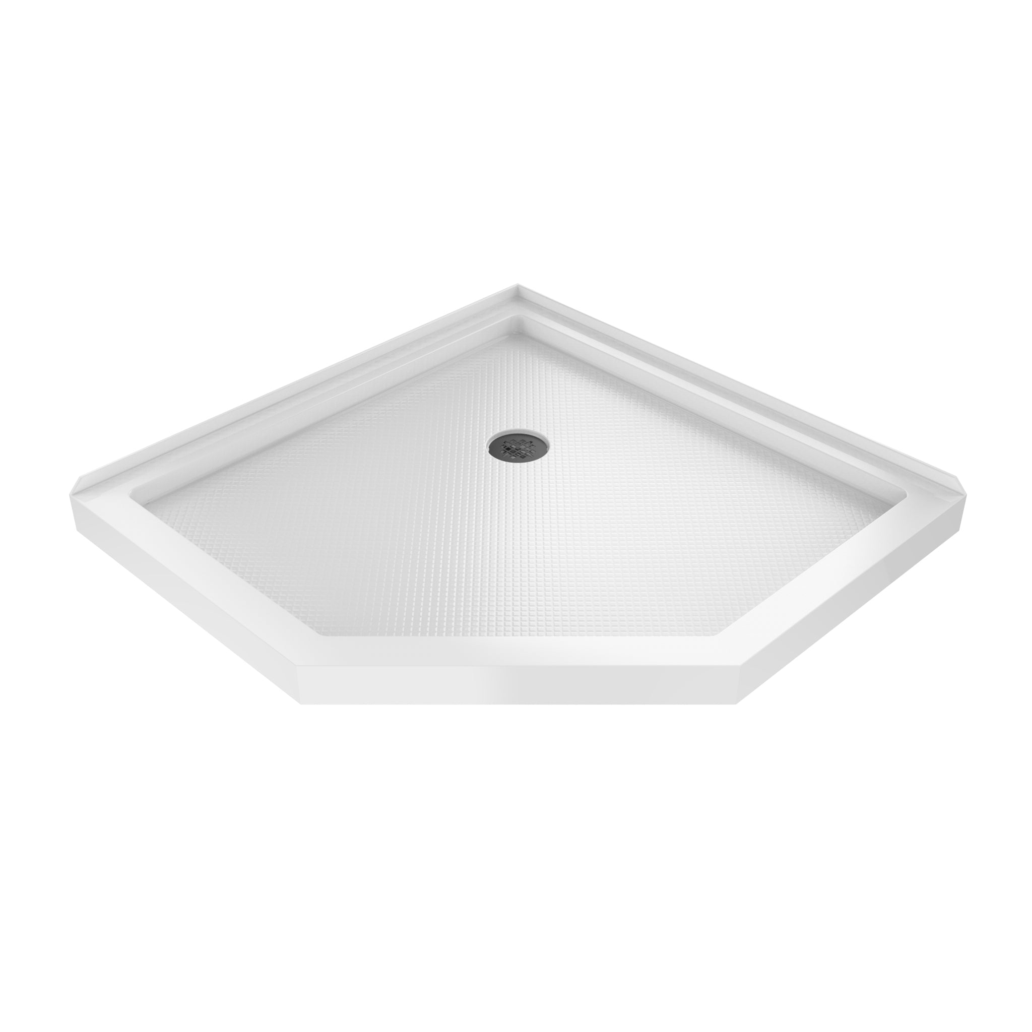 DreamLine SlimLine 36" D x 36" W x 2 3/4" H Neo-Angle Shower Base & 2" Corner Round Drain