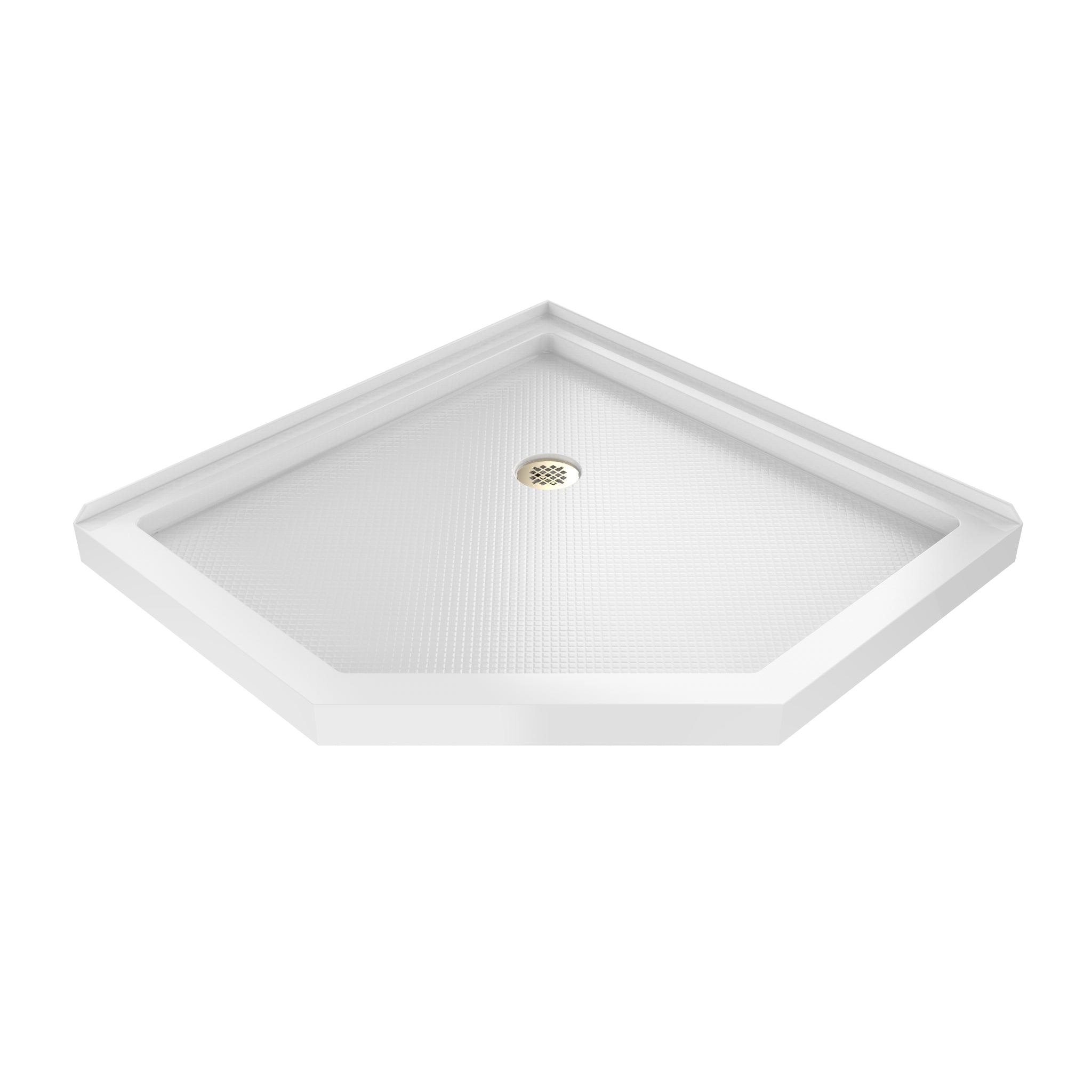 DreamLine SlimLine 36" D x 36" W x 2 3/4" H Neo-Angle Shower Base & 2" Corner Round Drain