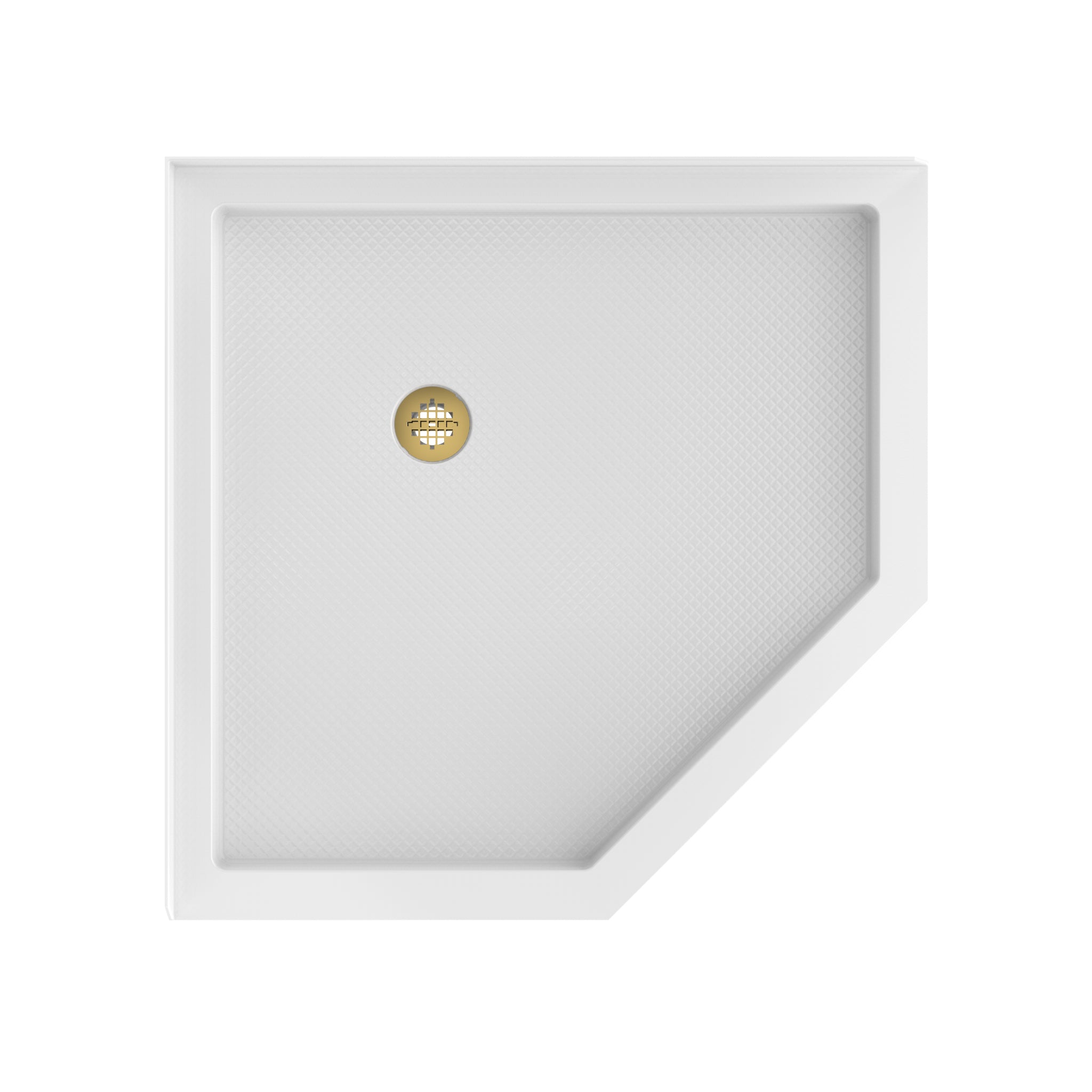 DreamLine SlimLine 36" D x 36" W x 2 3/4" H Neo-Angle Shower Base & 2" Corner Round Drain
