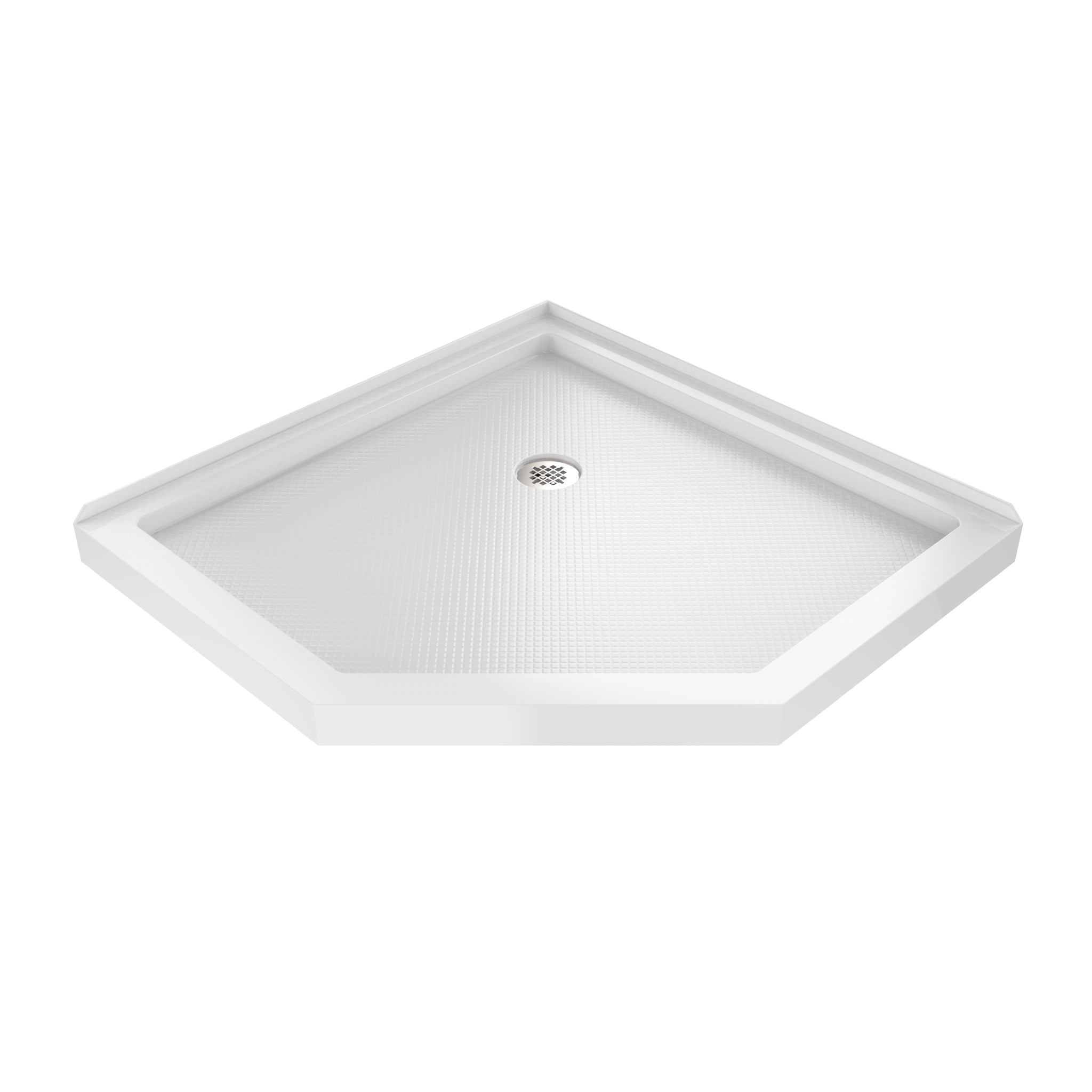 DreamLine SlimLine 36" D x 36" W x 2 3/4" H Neo-Angle Shower Base & 2" Corner Round Drain