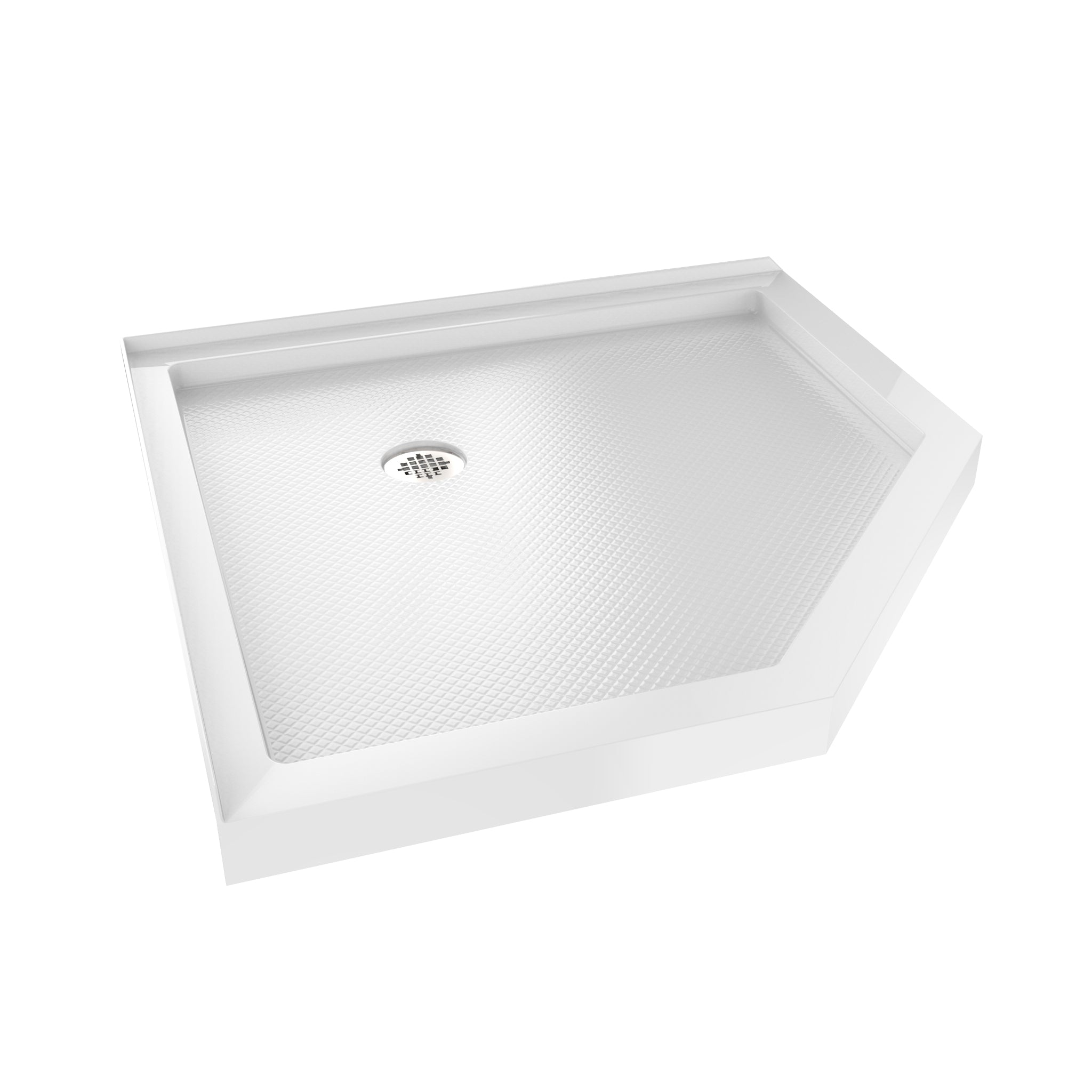 DreamLine SlimLine 36" D x 36" W x 2 3/4" H Neo-Angle Shower Base & 2" Corner Round Drain