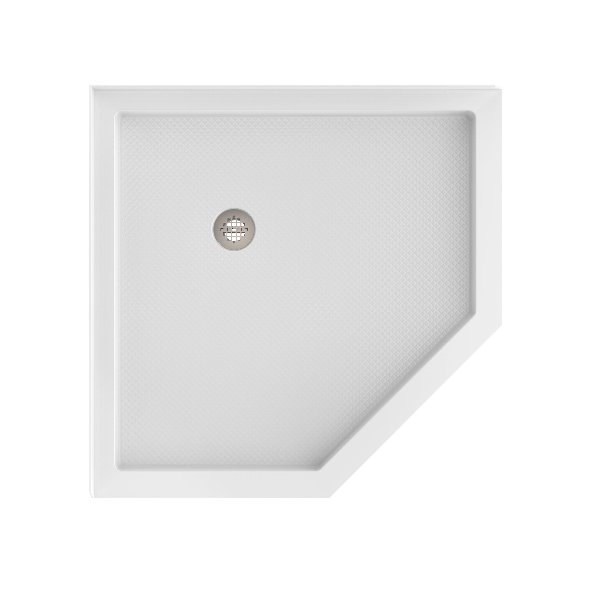 DreamLine SlimLine 36" D x 36" W x 2 3/4" H Neo-Angle Shower Base & 2" Corner Round Drain