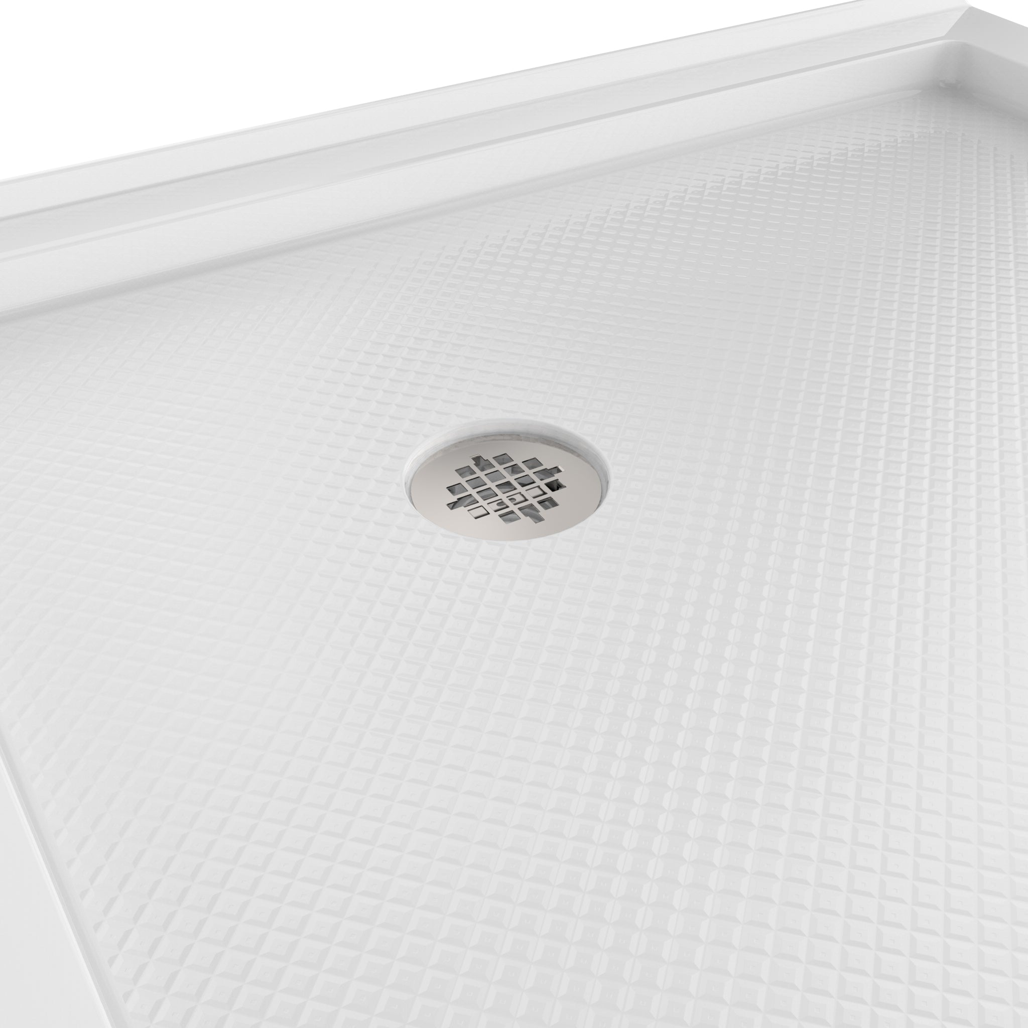 DreamLine SlimLine 36" D x 36" W x 2 3/4" H Neo-Angle Shower Base & 2" Corner Round Drain