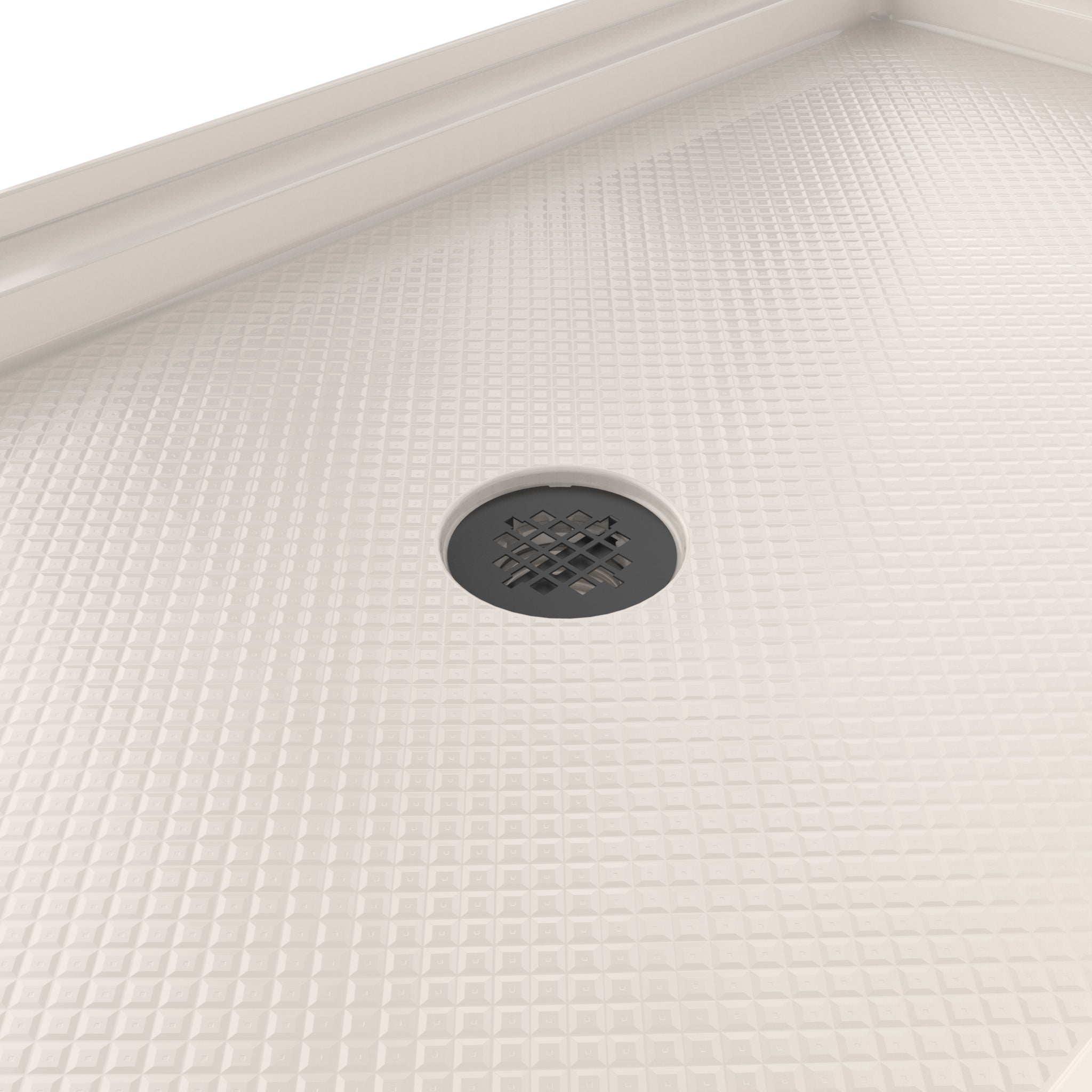 DreamLine SlimLine 36" D x 48" W x 2 3/4" H Black Alcove Shower Base & 2" Center Round Drain