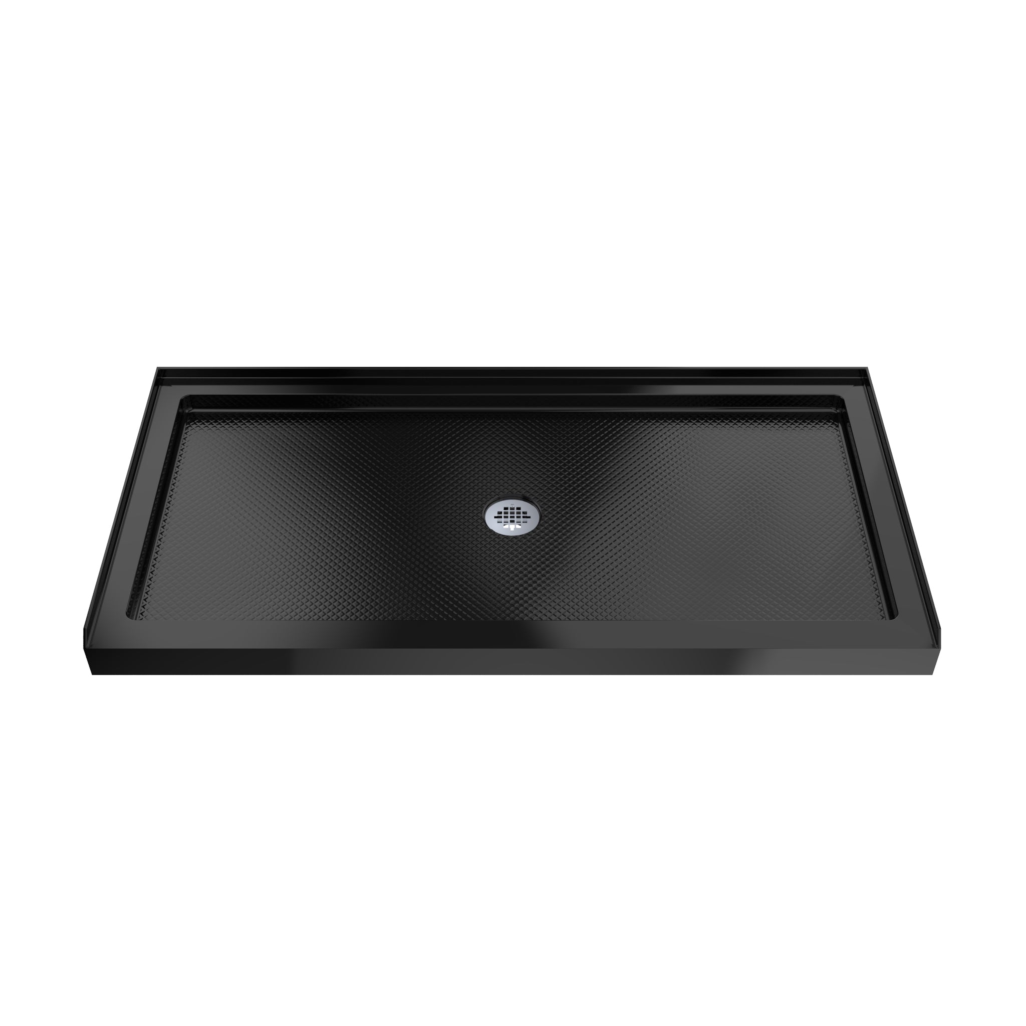 DreamLine SlimLine 36" D x 48" W x 2 3/4" H Black Alcove Shower Base & 2" Center Round Drain