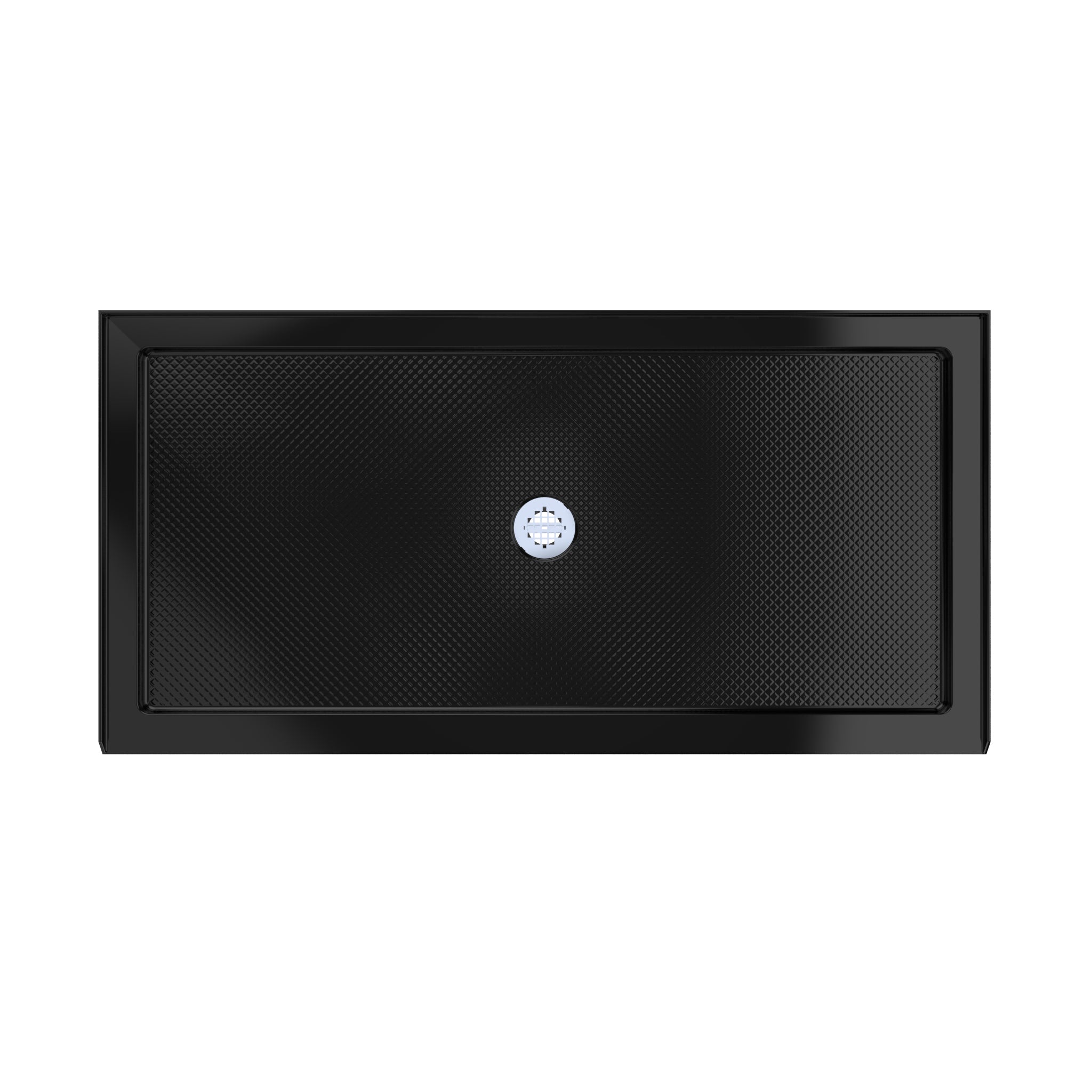 DreamLine SlimLine 36" D x 48" W x 2 3/4" H Black Alcove Shower Base & 2" Center Round Drain