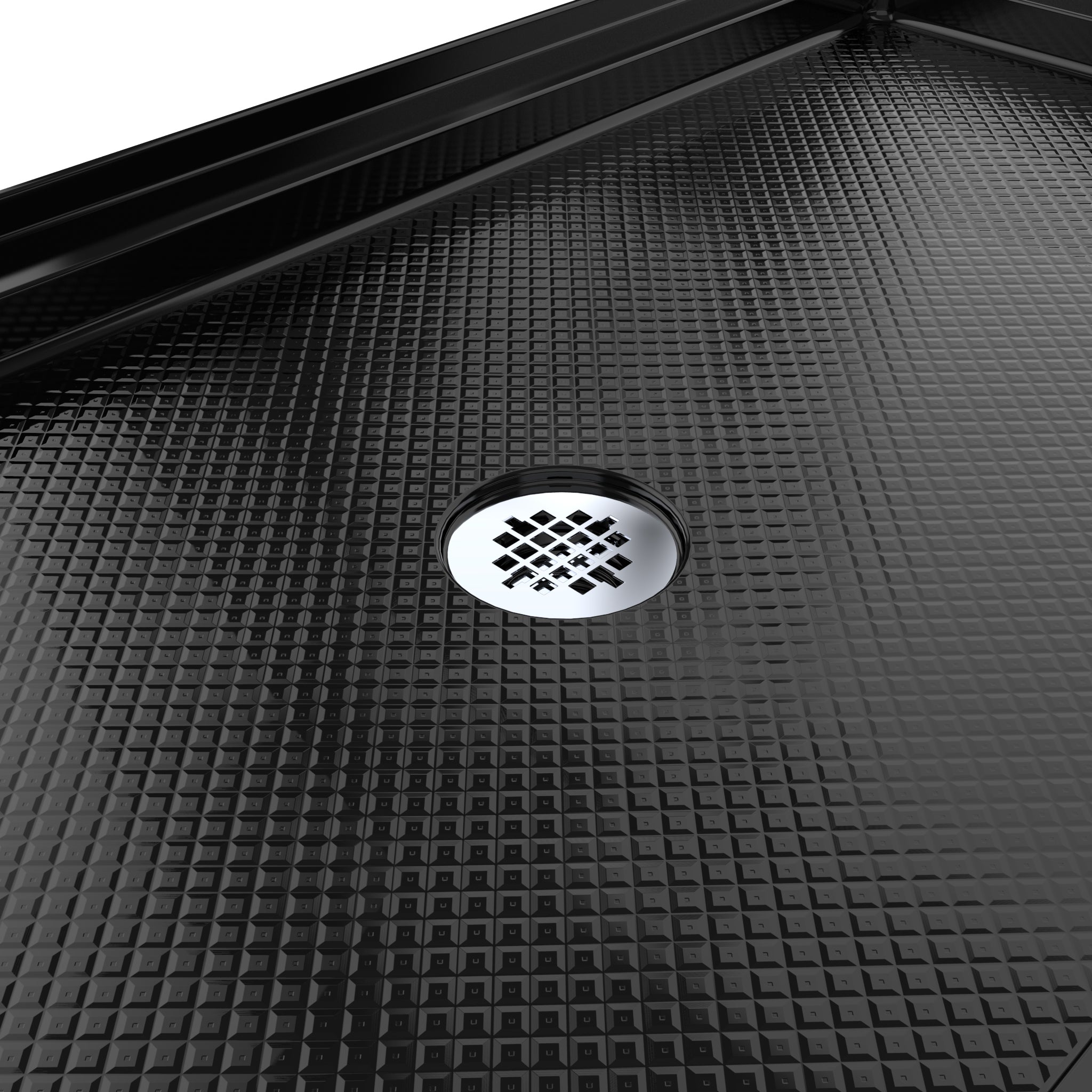 DreamLine SlimLine 36" D x 48" W x 2 3/4" H Black Alcove Shower Base & 2" Center Round Drain