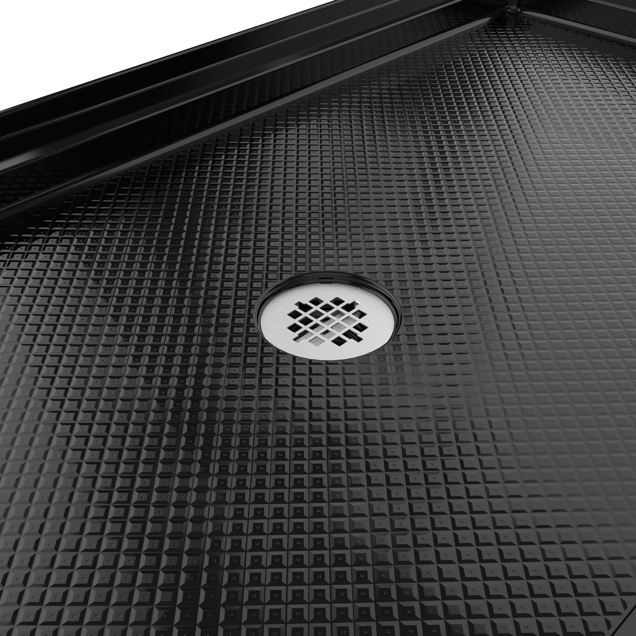 DreamLine SlimLine 36" D x 48" W x 2 3/4" H Black Alcove Shower Base & 2" Center Round Drain