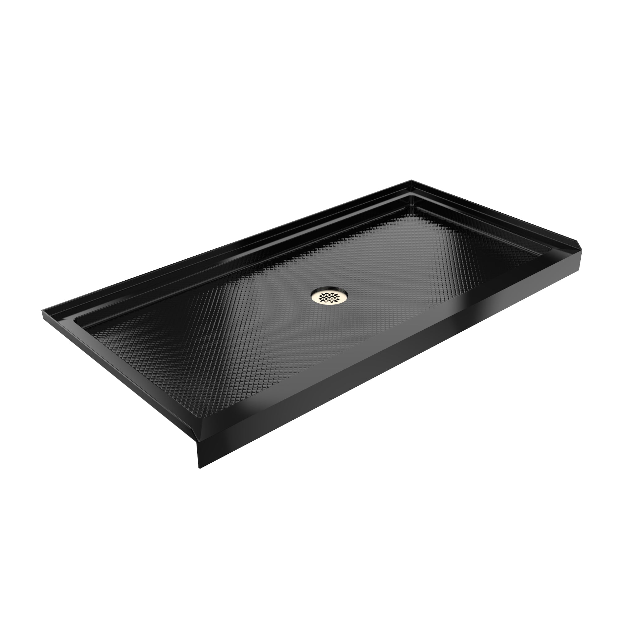 DreamLine SlimLine 36" D x 48" W x 2 3/4" H Black Alcove Shower Base & 2" Center Round Drain