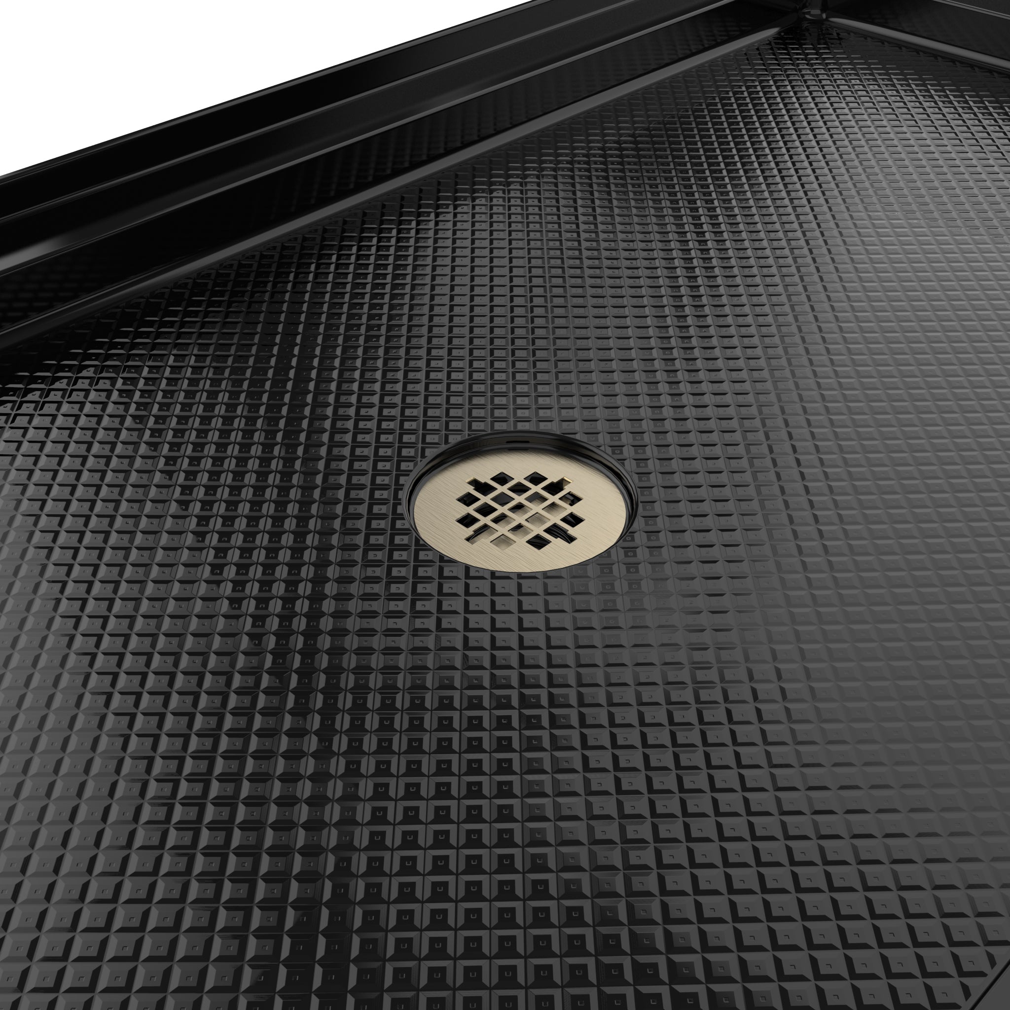 DreamLine SlimLine 36" D x 48" W x 2 3/4" H Black Alcove Shower Base & 2" Center Round Drain
