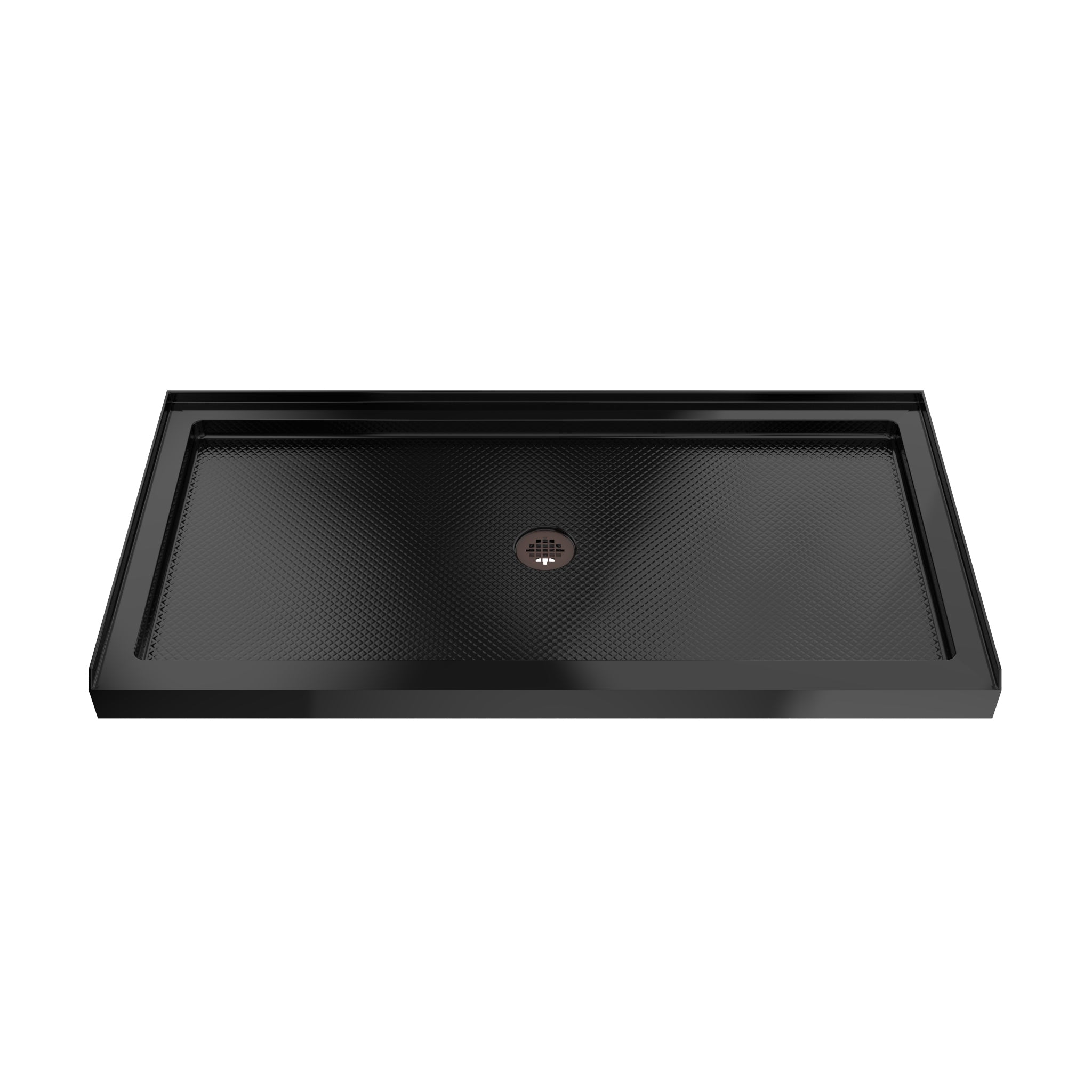 DreamLine SlimLine 36" D x 48" W x 2 3/4" H Black Alcove Shower Base & 2" Center Round Drain