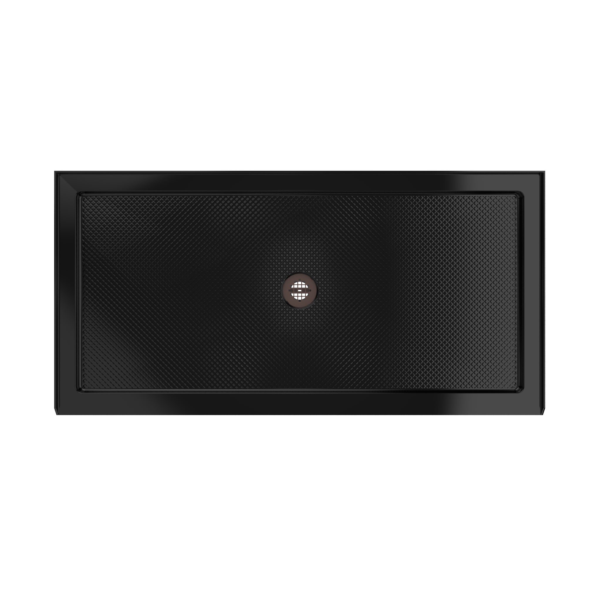 DreamLine SlimLine 36" D x 48" W x 2 3/4" H Black Alcove Shower Base & 2" Center Round Drain