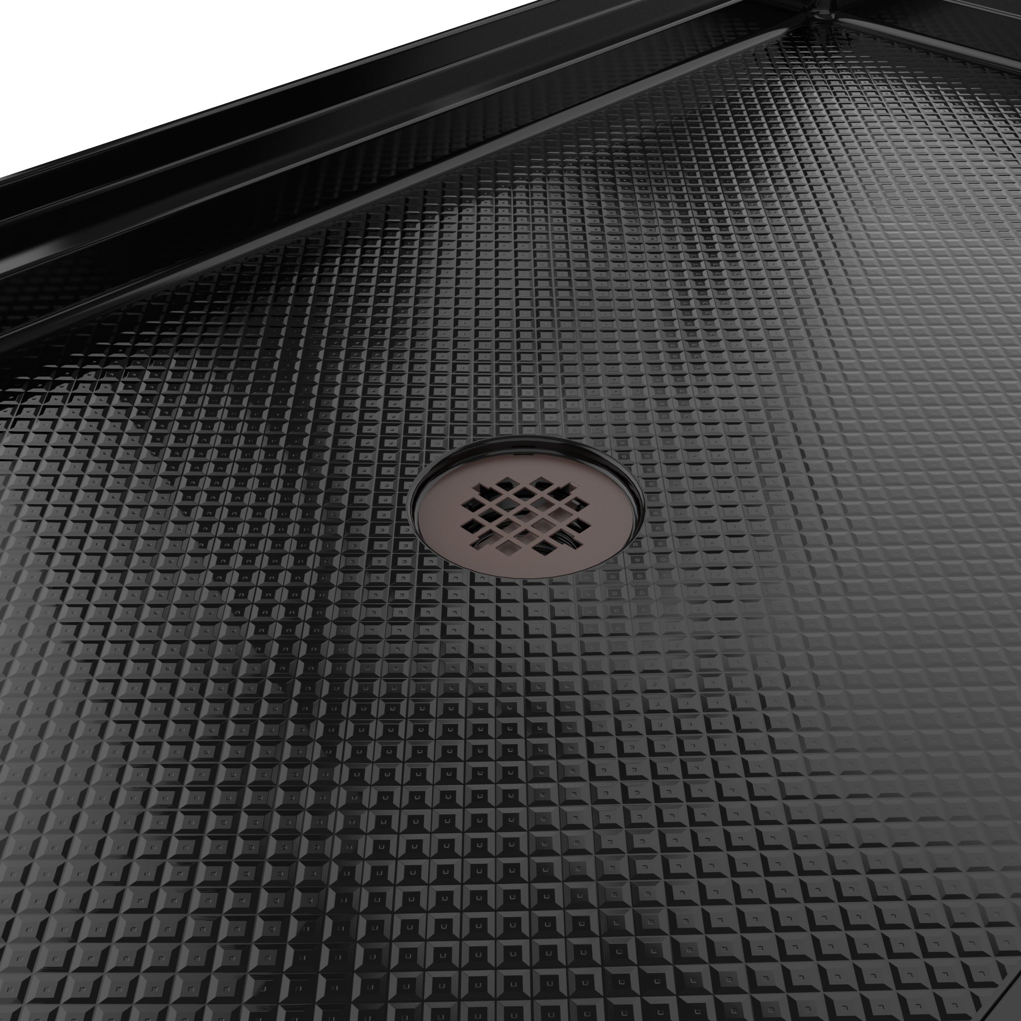 DreamLine SlimLine 36" D x 48" W x 2 3/4" H Black Alcove Shower Base & 2" Center Round Drain
