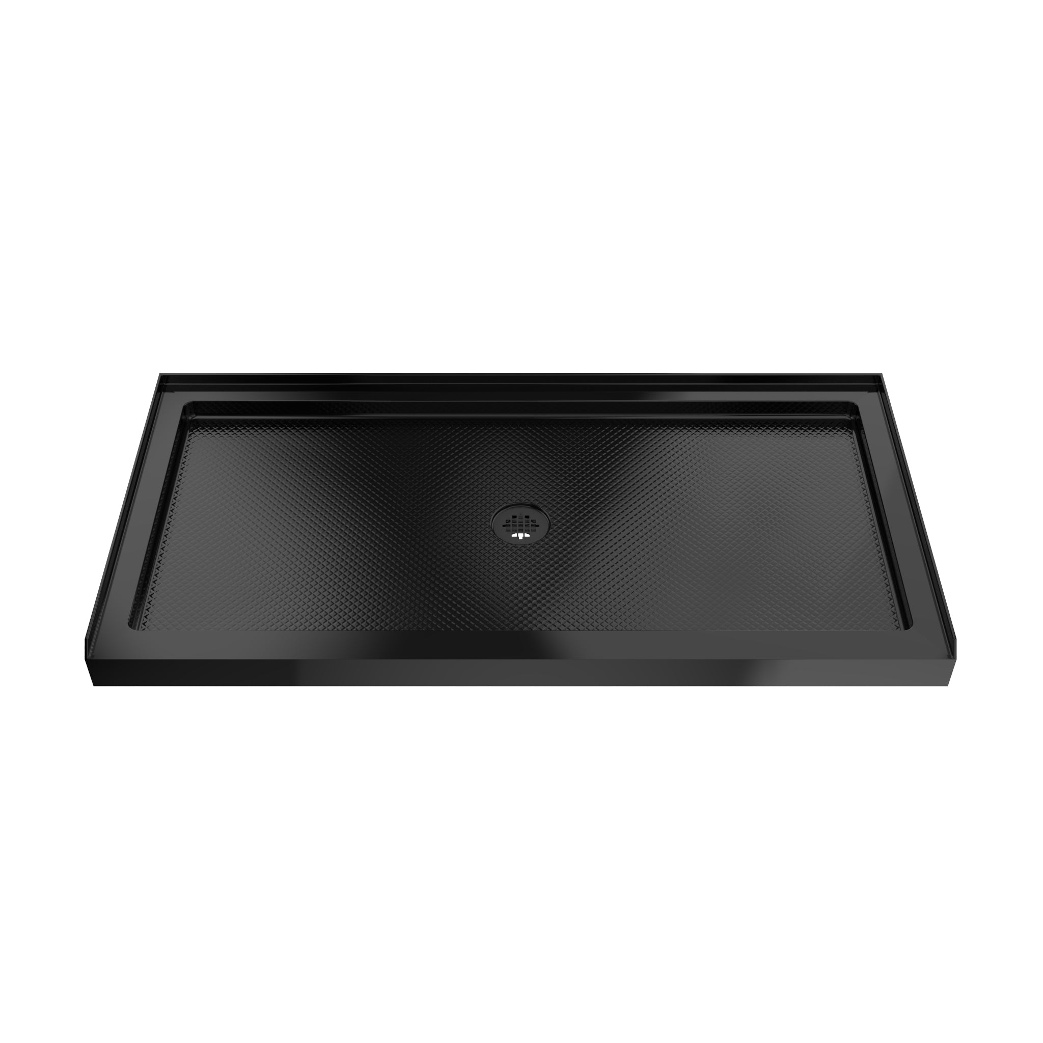 DreamLine SlimLine 36" D x 48" W x 2 3/4" H Black Alcove Shower Base & 2" Center Round Drain