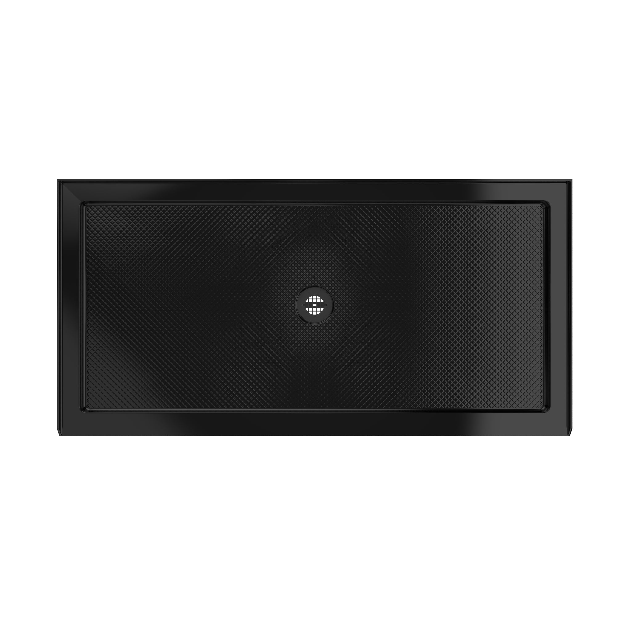 DreamLine SlimLine 36" D x 48" W x 2 3/4" H Black Alcove Shower Base & 2" Center Round Drain