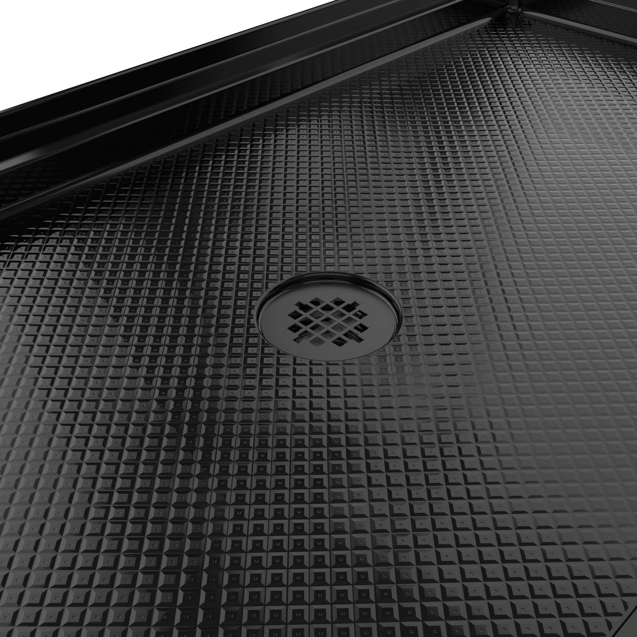 DreamLine SlimLine 36" D x 48" W x 2 3/4" H Black Alcove Shower Base & 2" Center Round Drain