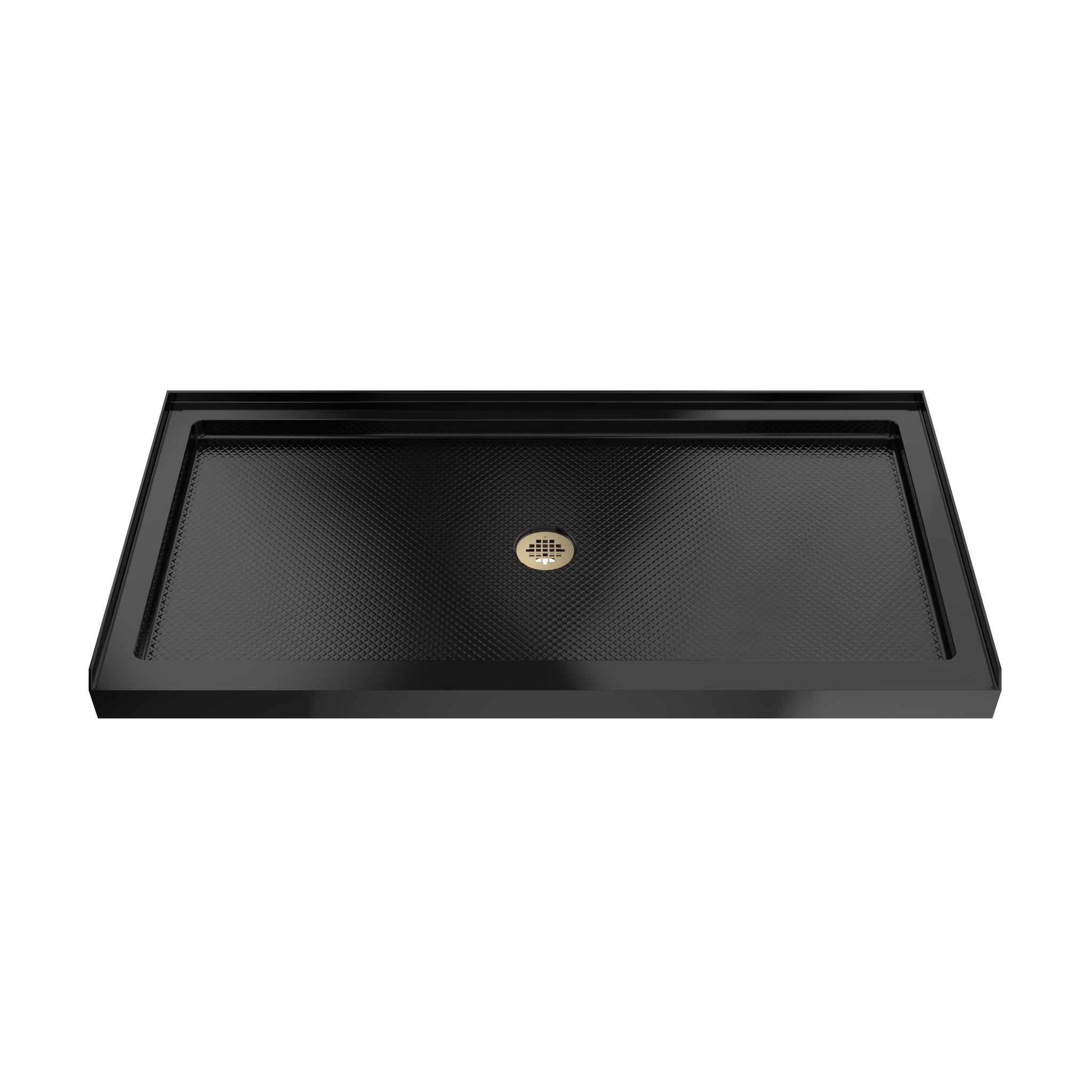 DreamLine SlimLine 36" D x 48" W x 2 3/4" H Black Alcove Shower Base & 2" Center Round Drain