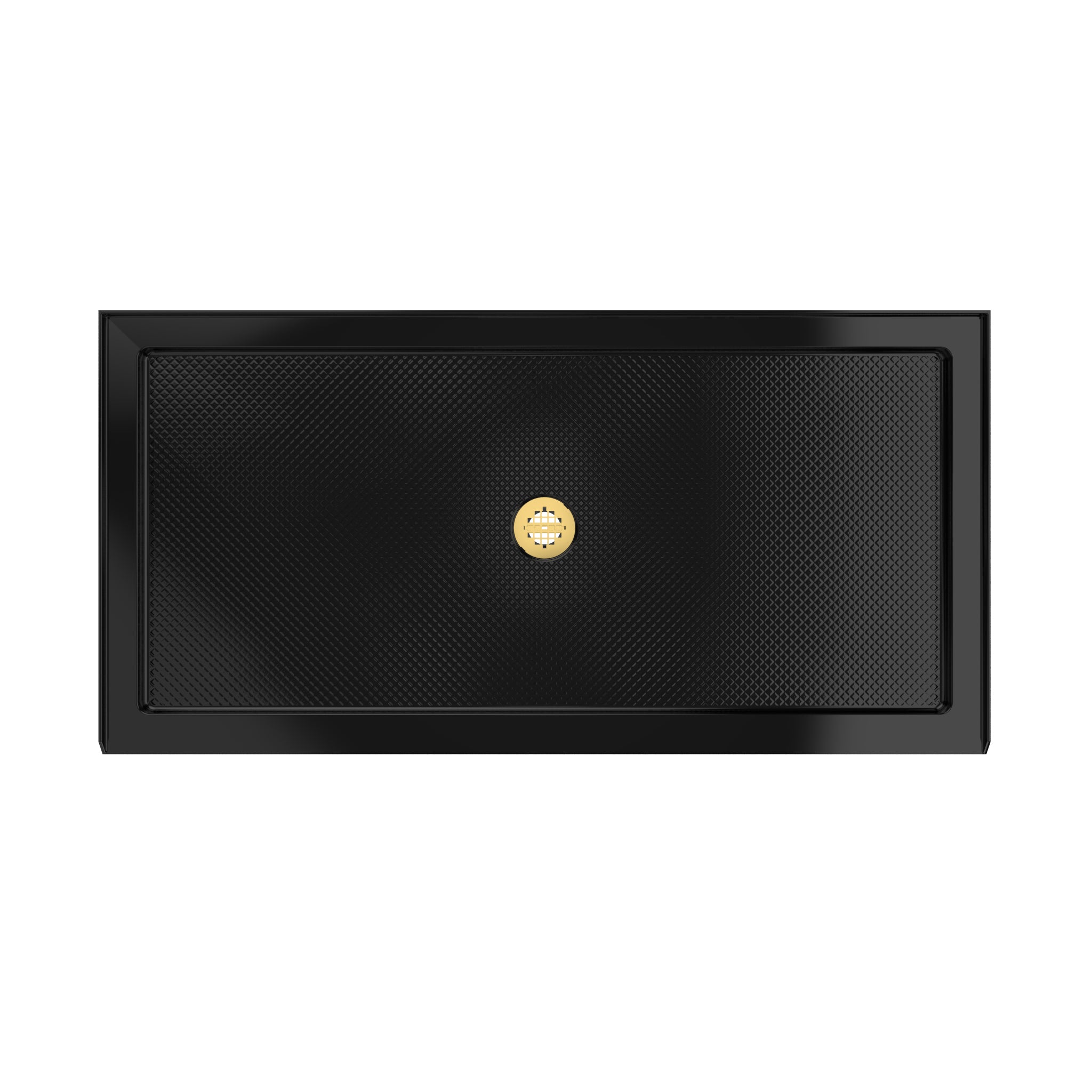 DreamLine SlimLine 36" D x 48" W x 2 3/4" H Black Alcove Shower Base & 2" Center Round Drain