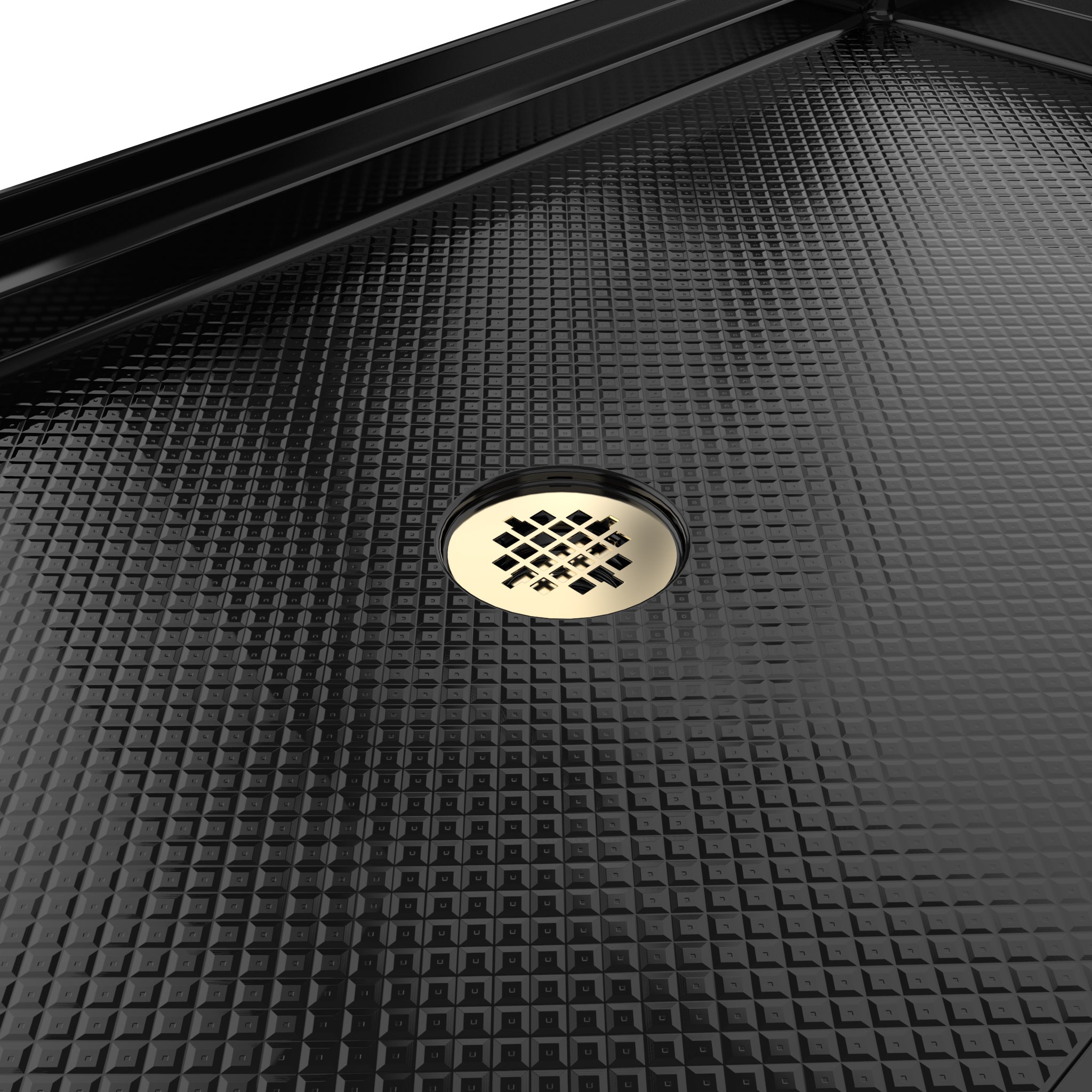 DreamLine SlimLine 36" D x 48" W x 2 3/4" H Black Alcove Shower Base & 2" Center Round Drain