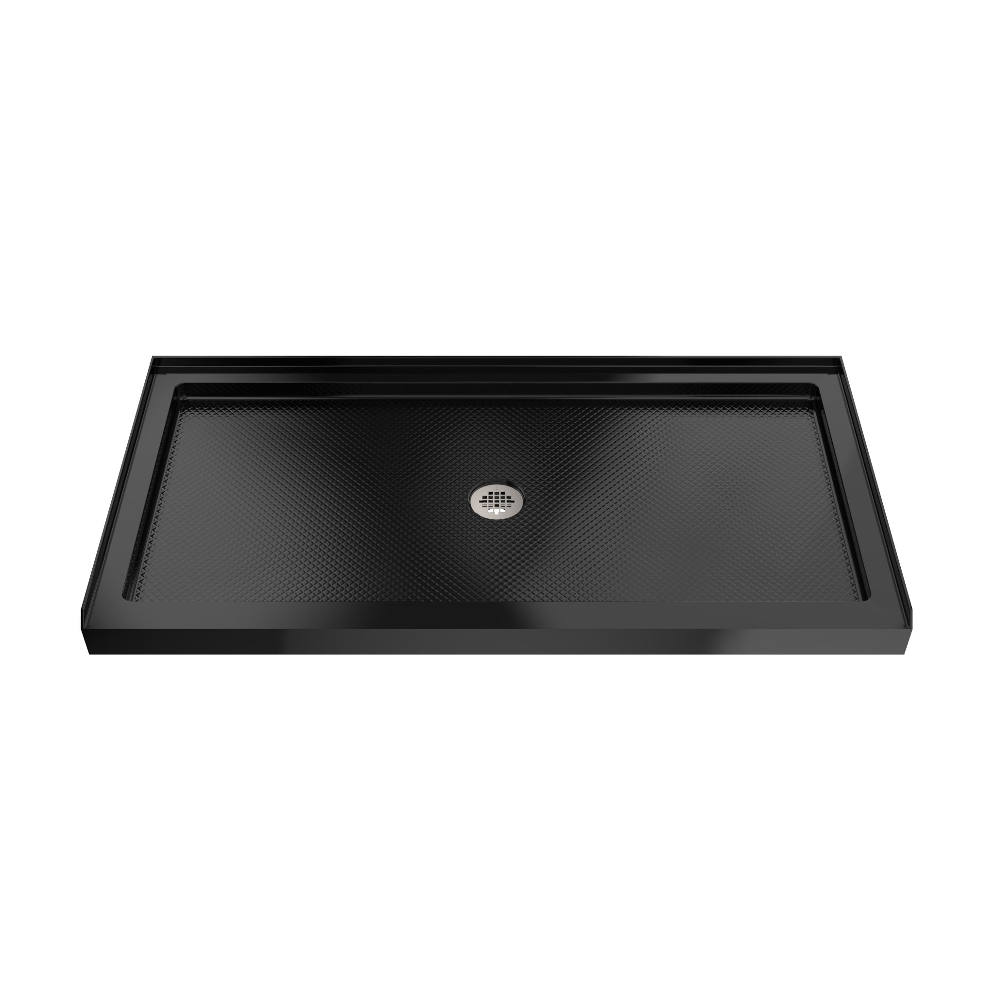 DreamLine SlimLine 36" D x 48" W x 2 3/4" H Black Alcove Shower Base & 2" Center Round Drain