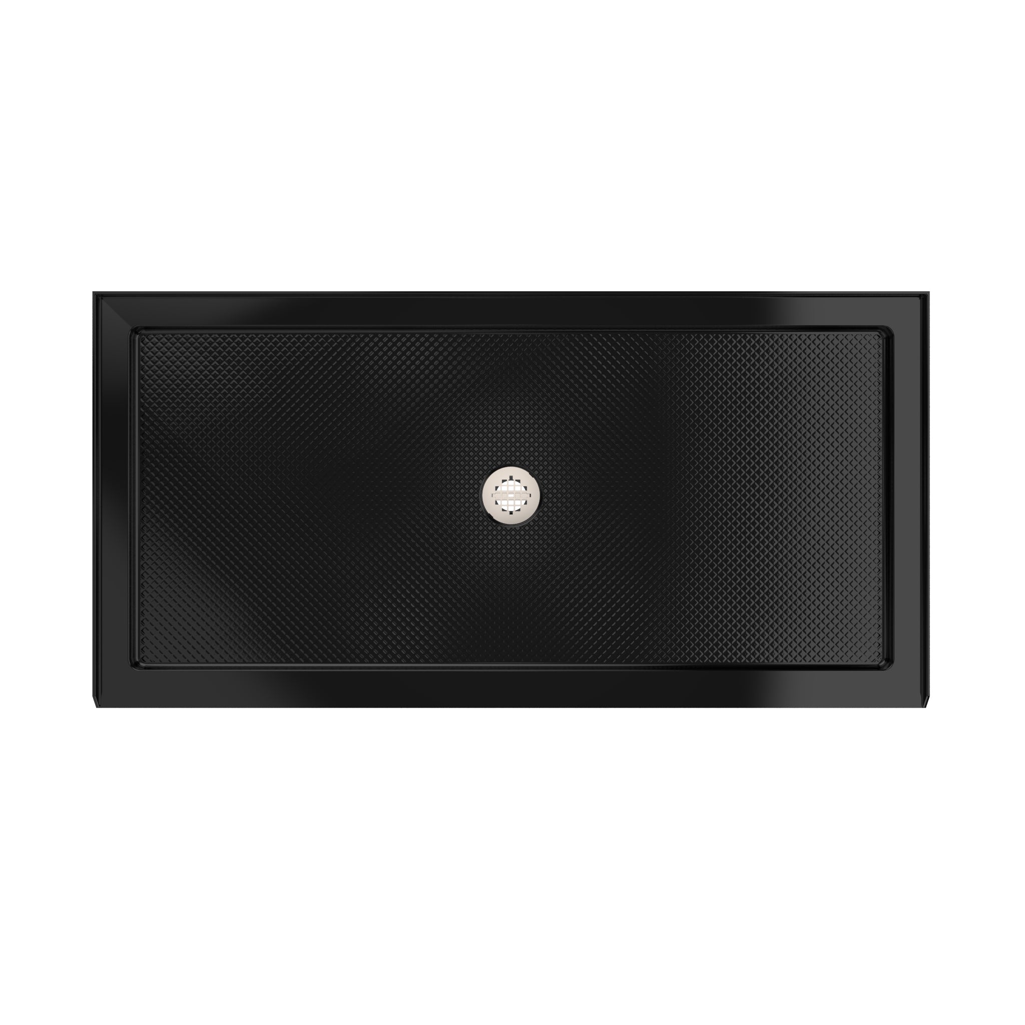 DreamLine SlimLine 36" D x 48" W x 2 3/4" H Black Alcove Shower Base & 2" Center Round Drain