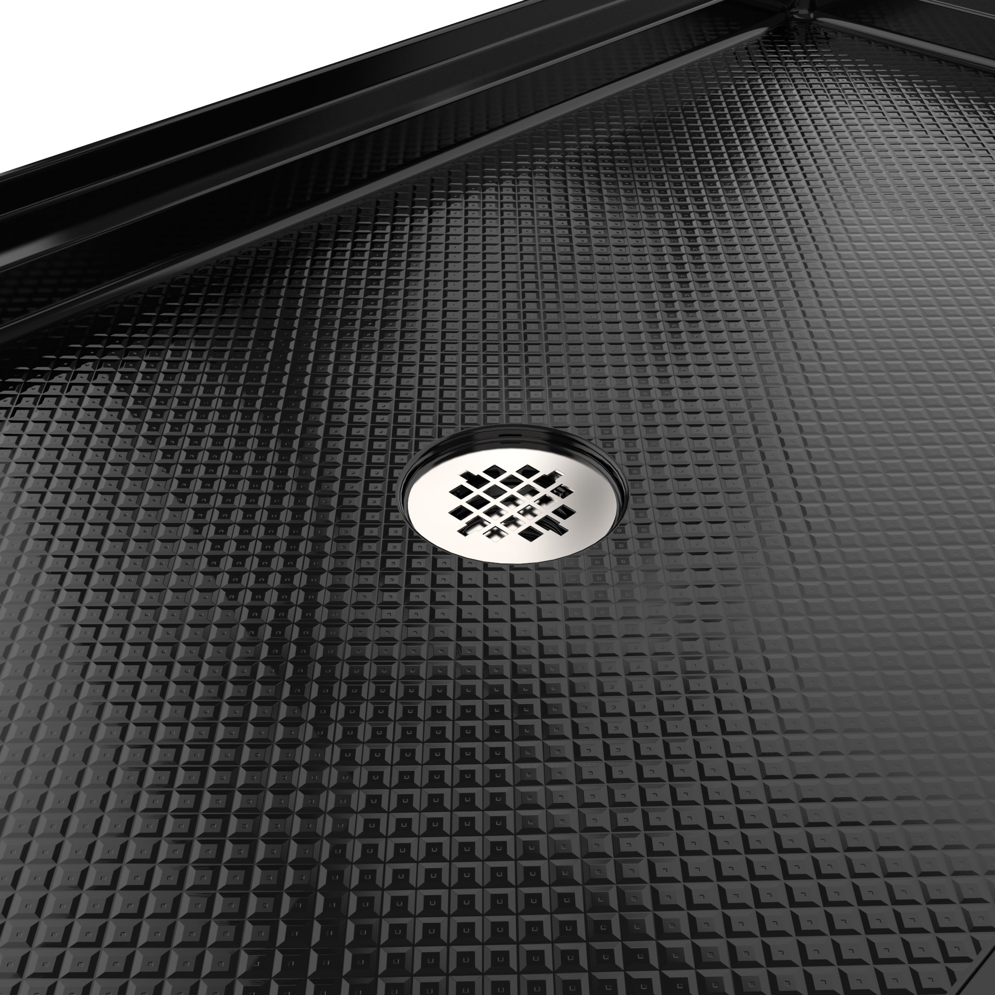 DreamLine SlimLine 36" D x 48" W x 2 3/4" H Black Alcove Shower Base & 2" Center Round Drain