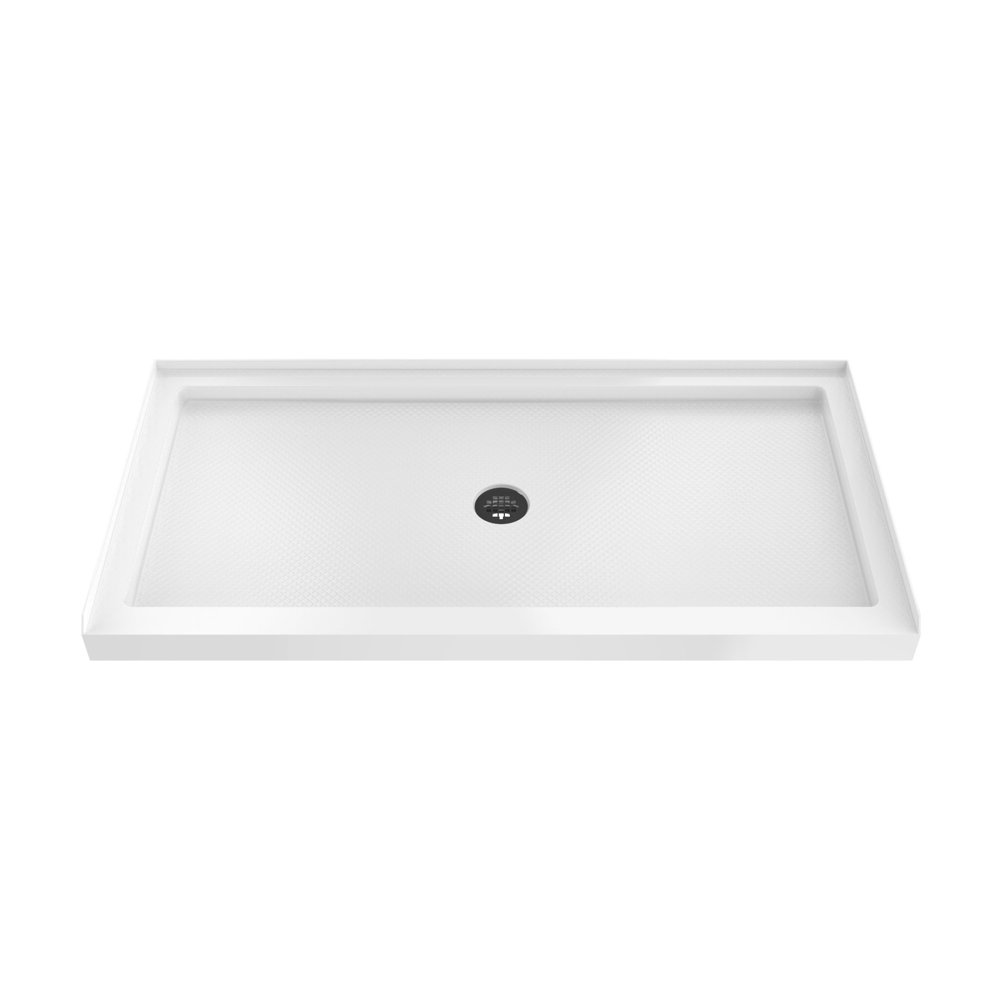 DreamLine SlimLine 36" D x 48" W x 2 3/4" H Black Alcove Shower Base & 2" Center Round Drain