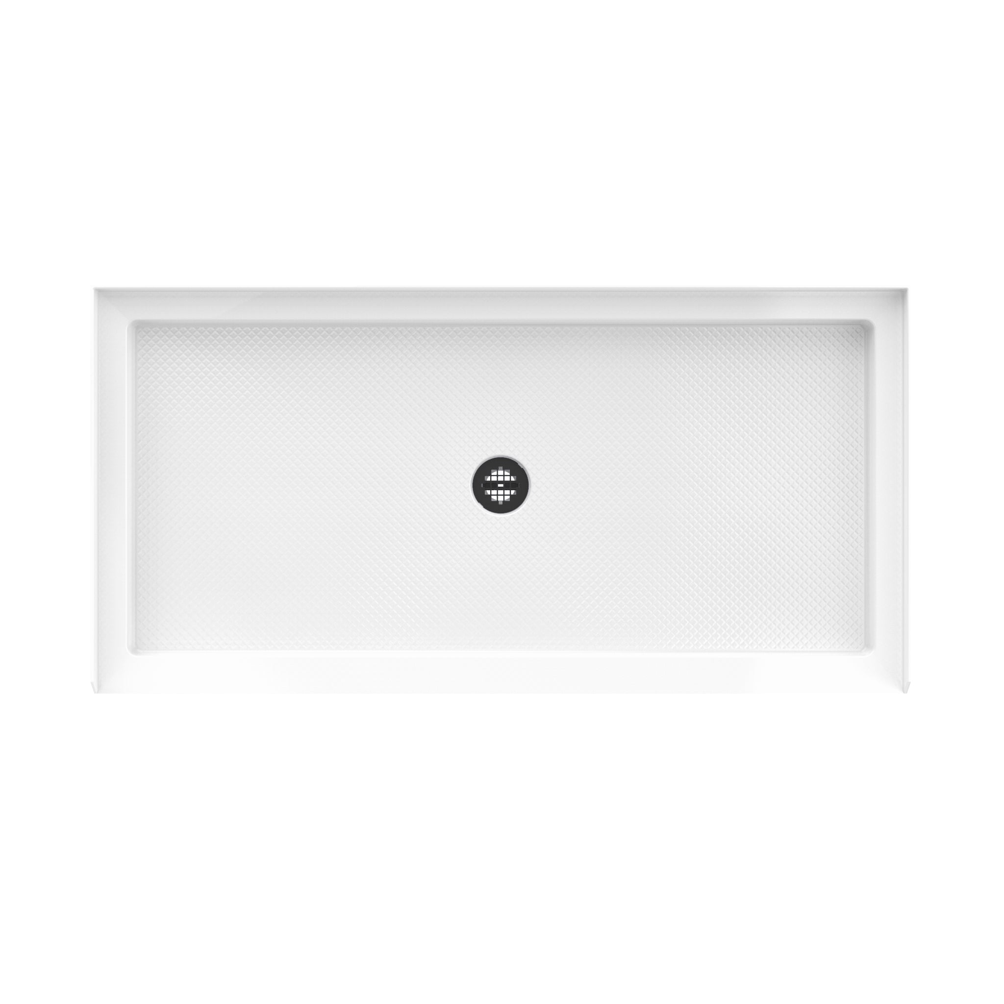 DreamLine SlimLine 36" D x 48" W x 2 3/4" H Black Alcove Shower Base & 2" Center Round Drain