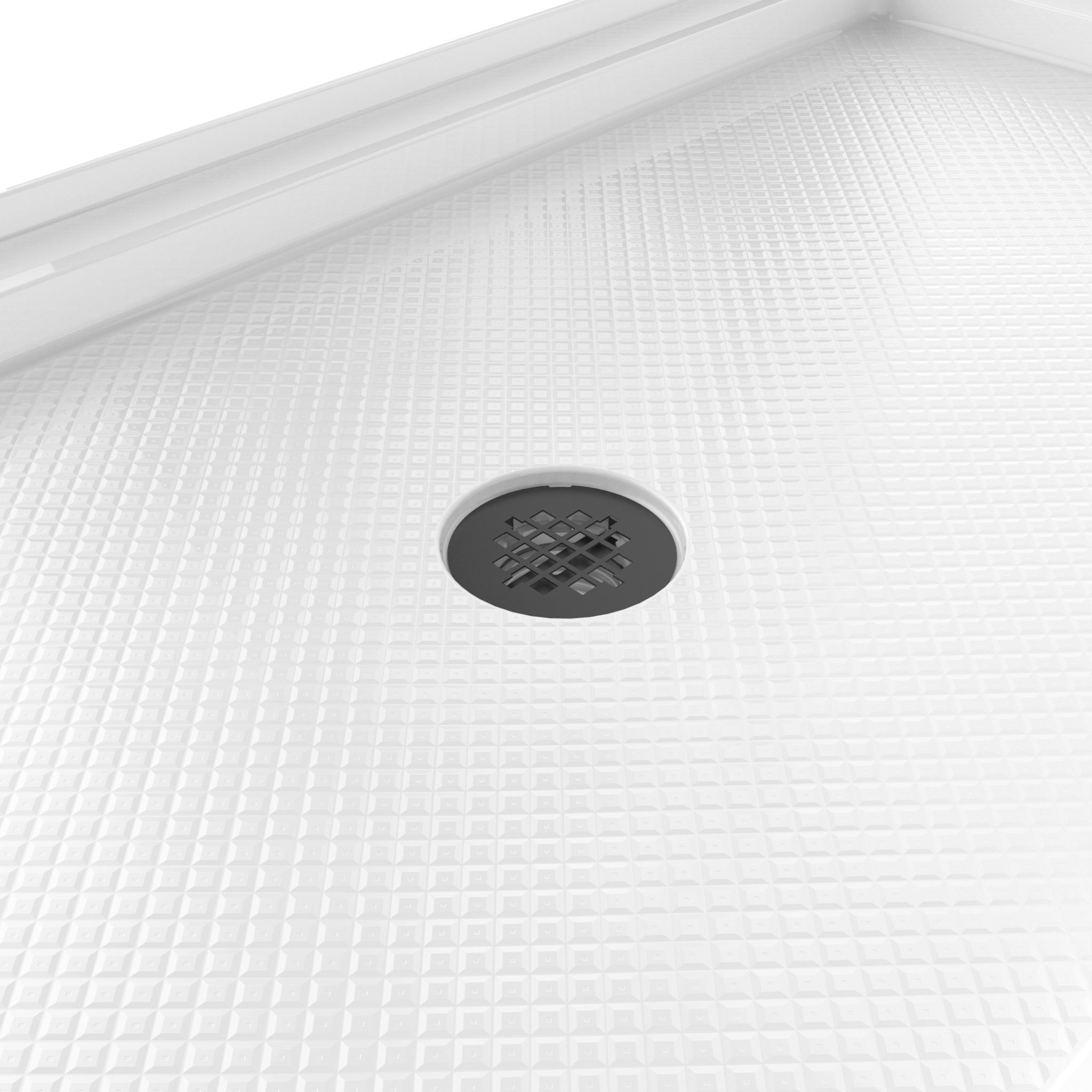DreamLine SlimLine 36" D x 48" W x 2 3/4" H Black Alcove Shower Base & 2" Center Round Drain
