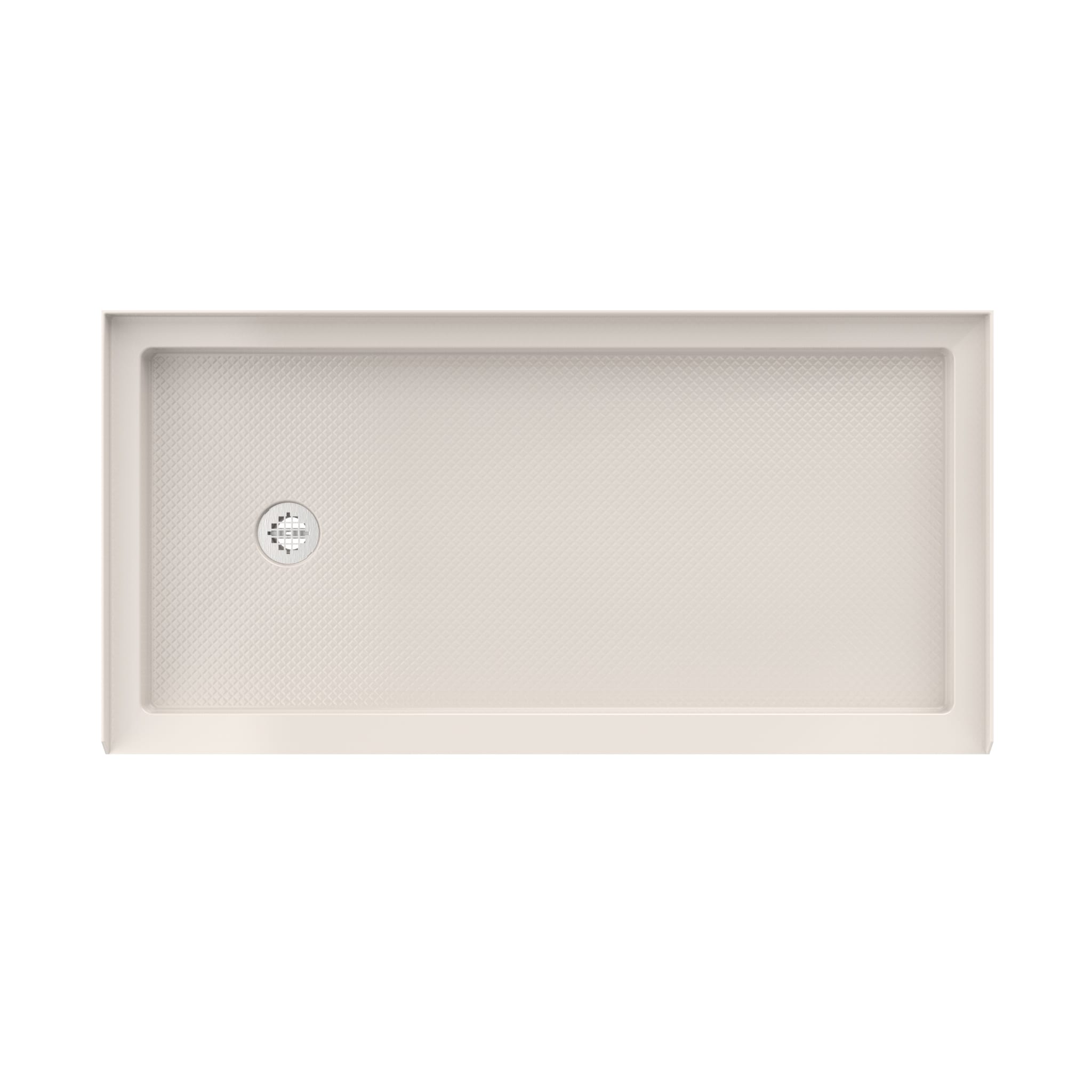 DreamLine SlimLine 34" D x 60" W x 2 3/4" H White Alcove Shower Base & 2" LH Round Drain