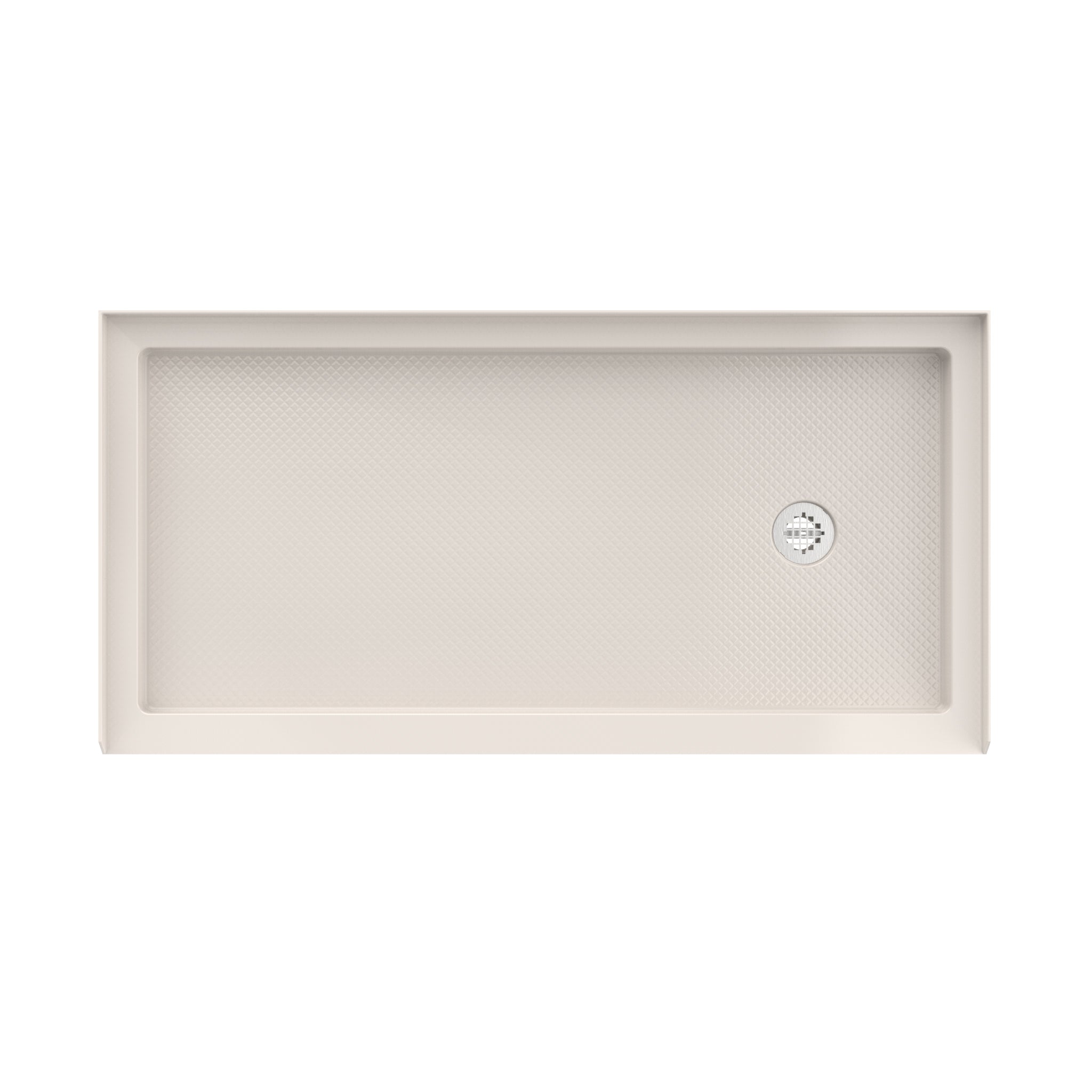 DreamLine SlimLine 30" D x 60" W x 2 3/4" H Alcove Shower Base & 2" Matte Right Handed Round Drain