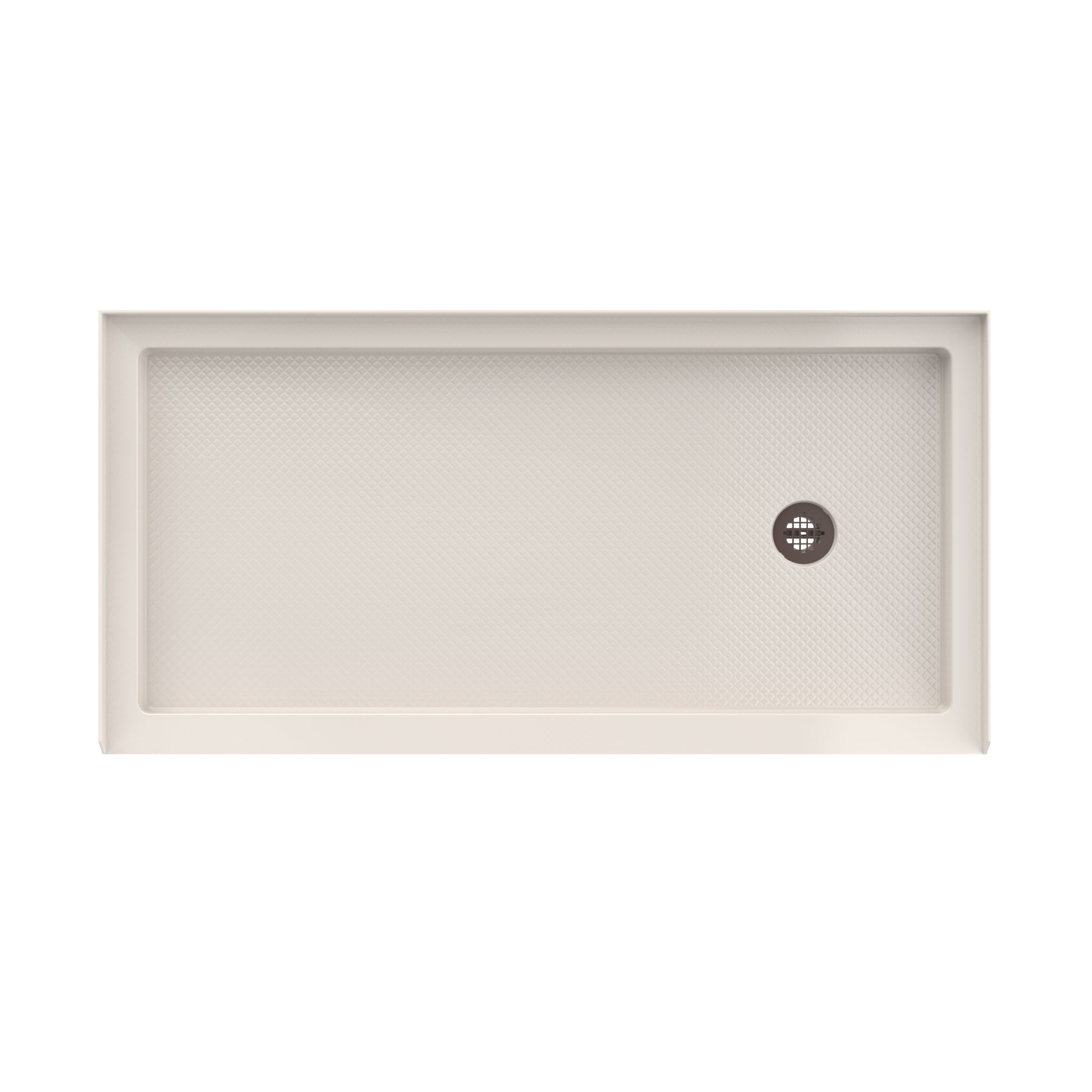 DreamLine SlimLine 30" D x 60" W x 2 3/4" H Alcove Shower Base & 2" Matte Right Handed Round Drain