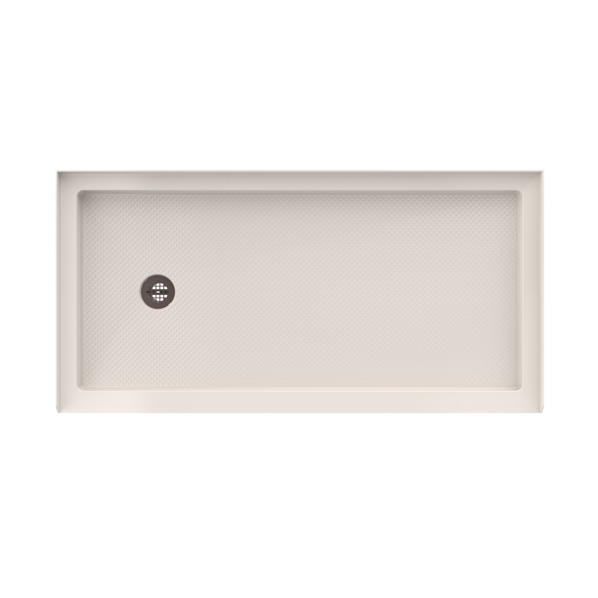 DreamLine SlimLine 34" D x 60" W x 2 3/4" H White Alcove Shower Base & 2" LH Round Drain