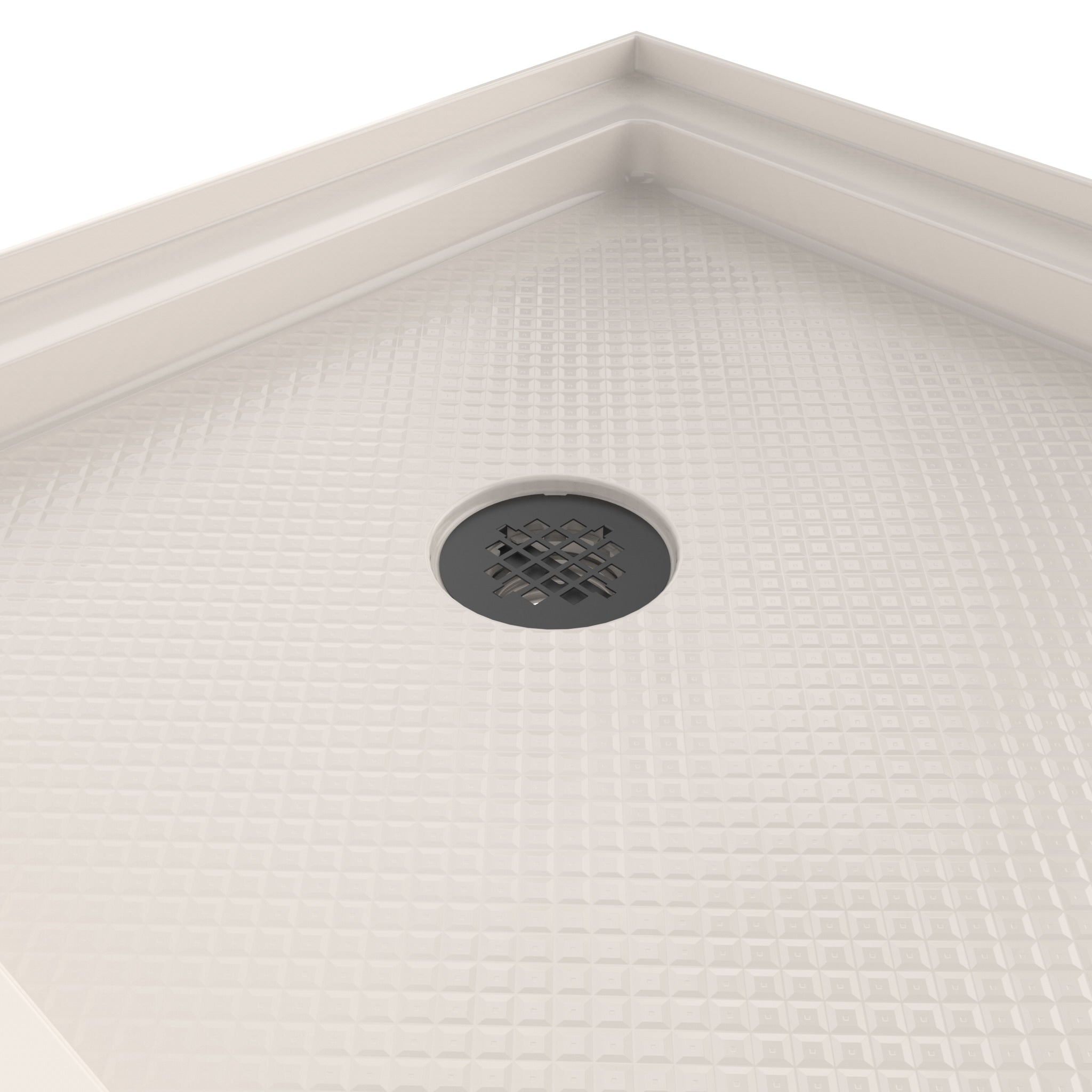 DreamLine SlimLine 32" D x 60" W x 2 3/4" H White Alcove Shower Base & 2" LH Round Drain